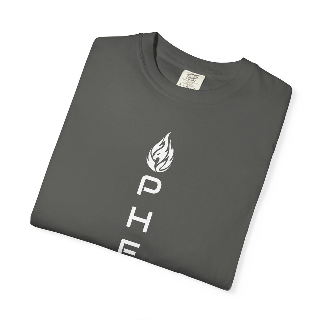Pherus Vertical Flame Tee — Unisex Garment-Dyed Graphic T-Shirt