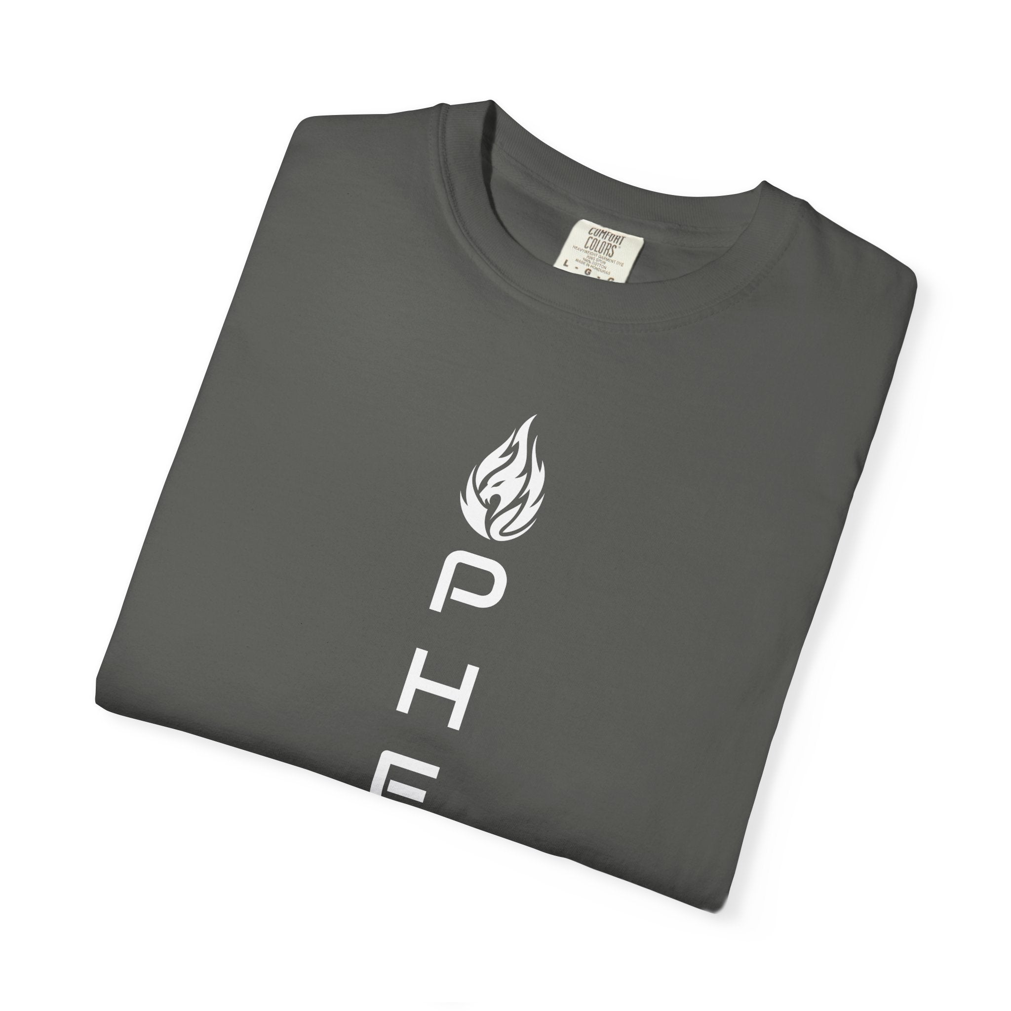Pherus Vertical Flame Tee — Unisex Garment-Dyed Graphic T-Shirt