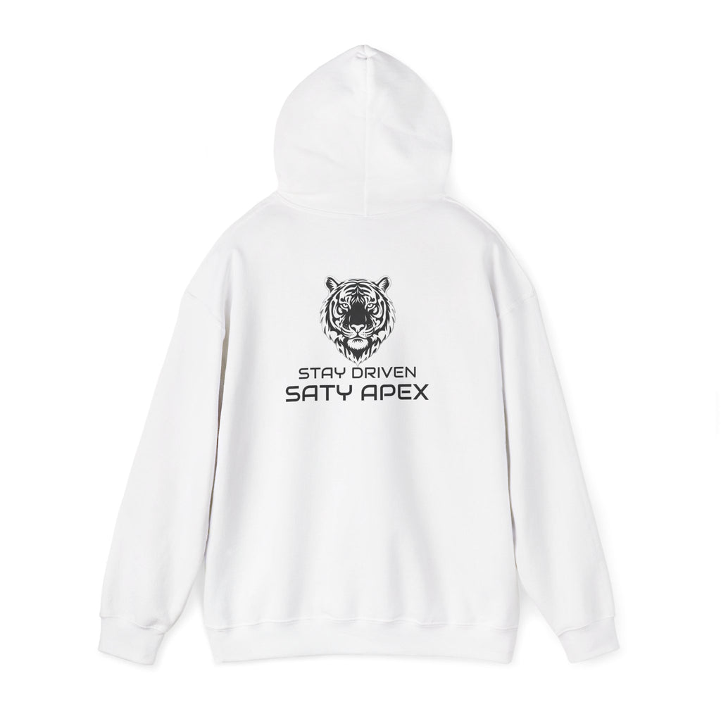 ApexKind Tiger Logo Hoodie — 'Stay Driven, Saty Apex' Streetwear Pullover
