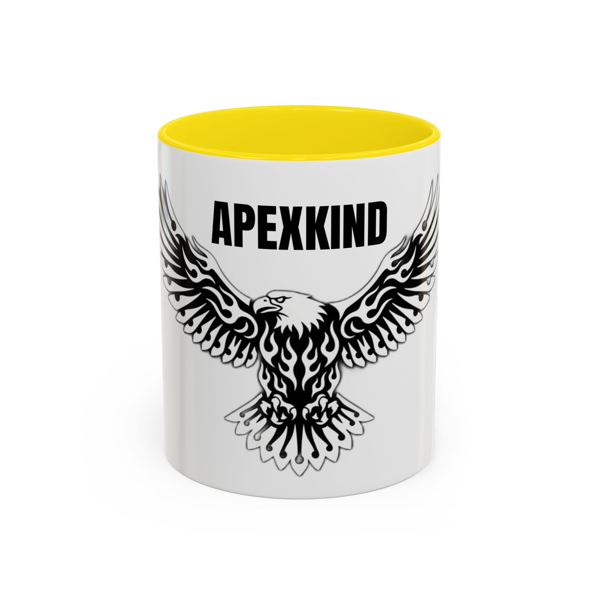 Tribal Eagle Accent Coffee Mug — Black Interior & Handle (11/15 oz)