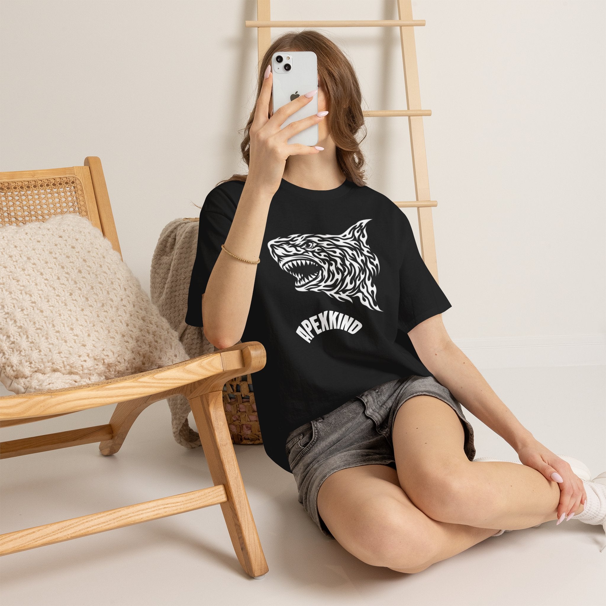 Tribal Flame Shark T-Shirt — "Apexkind" Tribal Shark Design