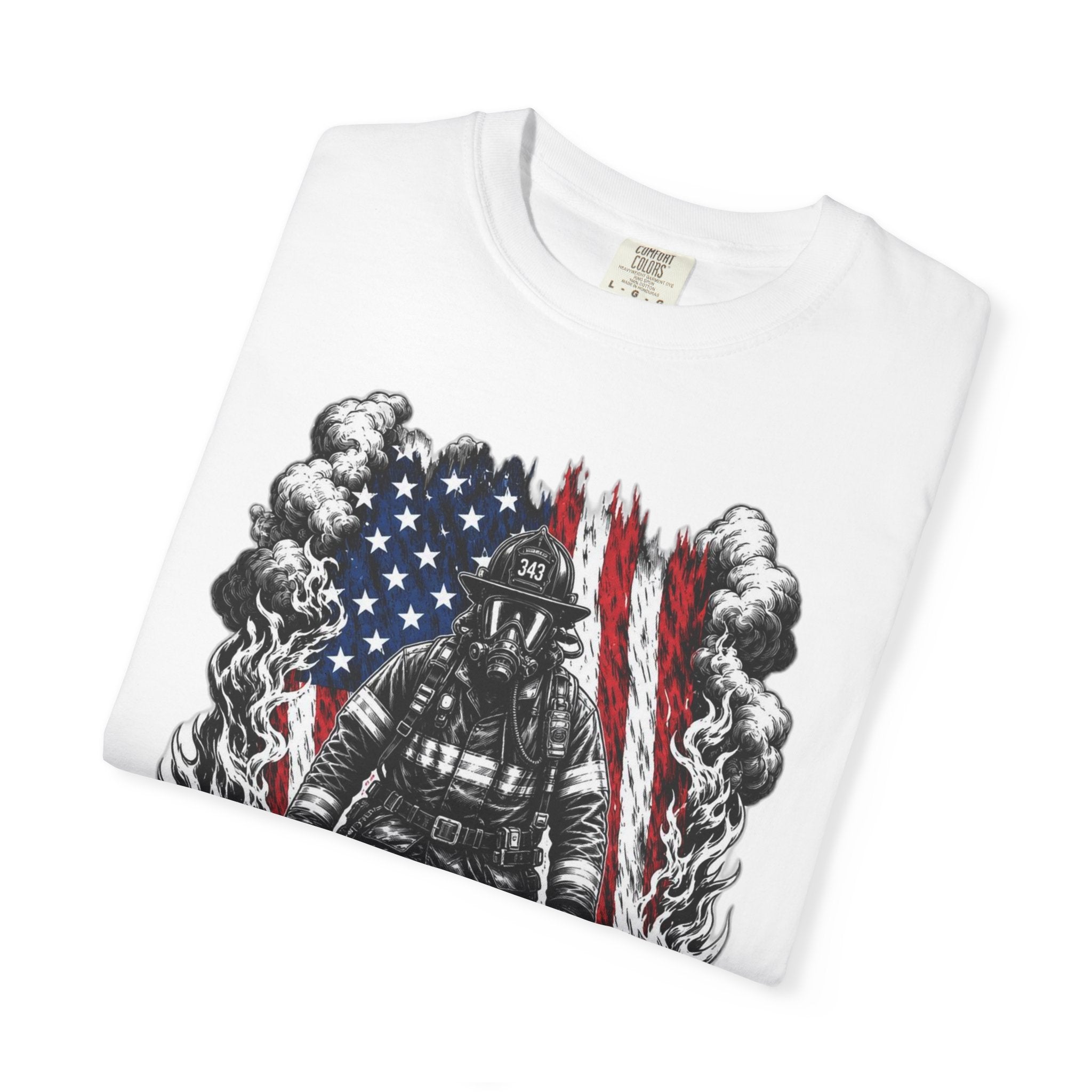 Firefighter American Flag T-Shirt — Brave Firefighter Graphic Tee