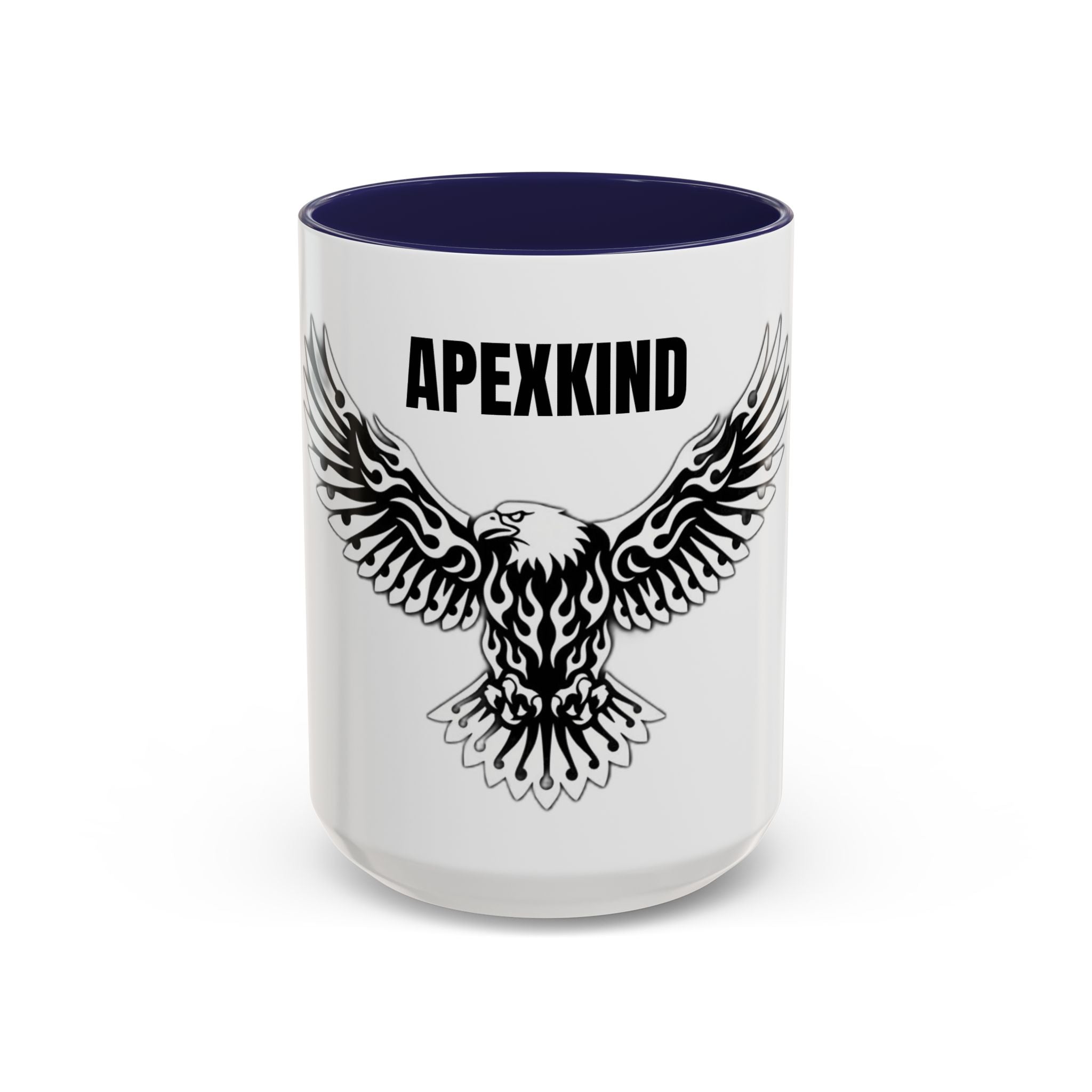 Tribal Eagle Accent Coffee Mug — Black Interior & Handle (11/15 oz)