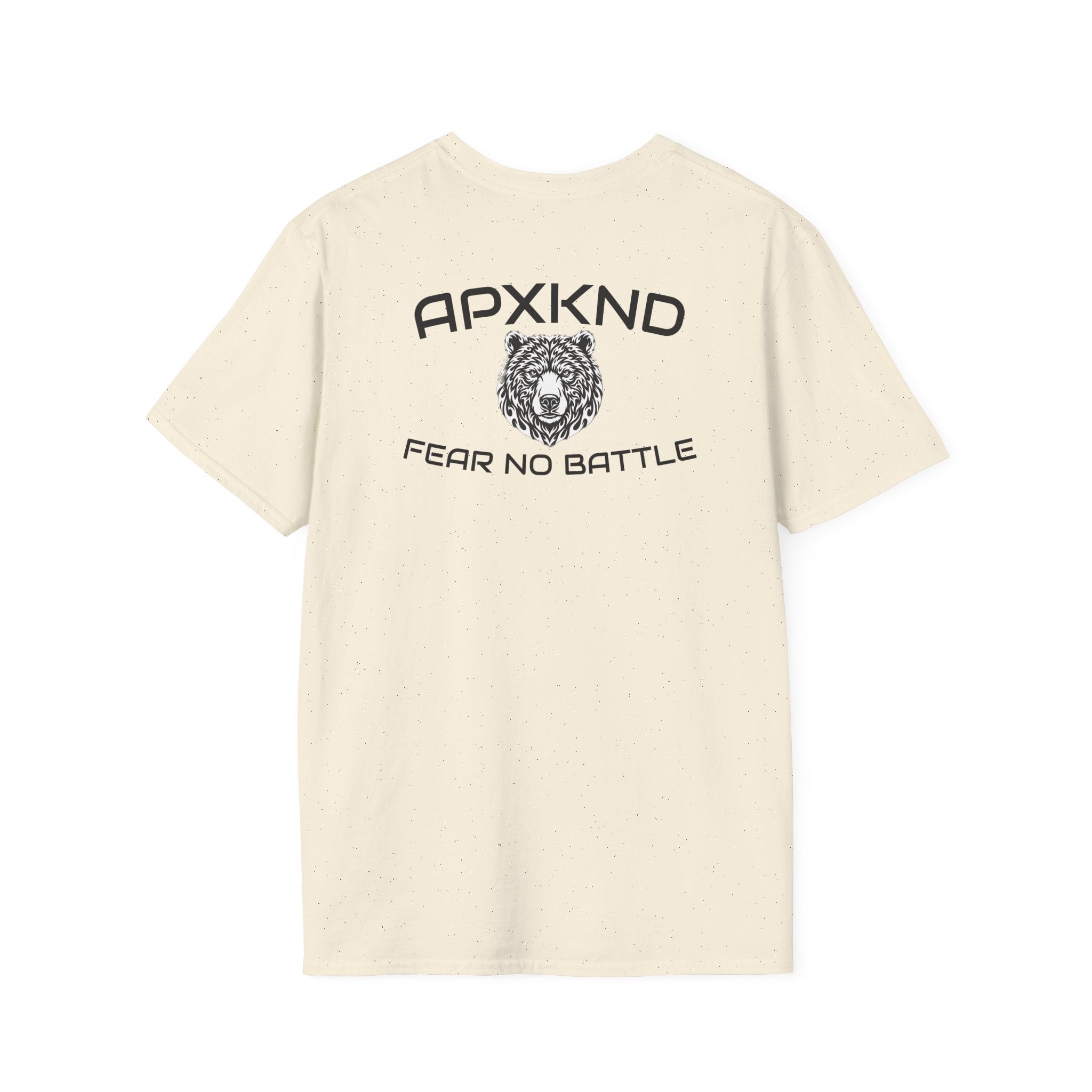 Apexkind Fear No Battle Grizzly Graphic T-Shirt – Unisex 100% Cotton Streetwear Tee, White