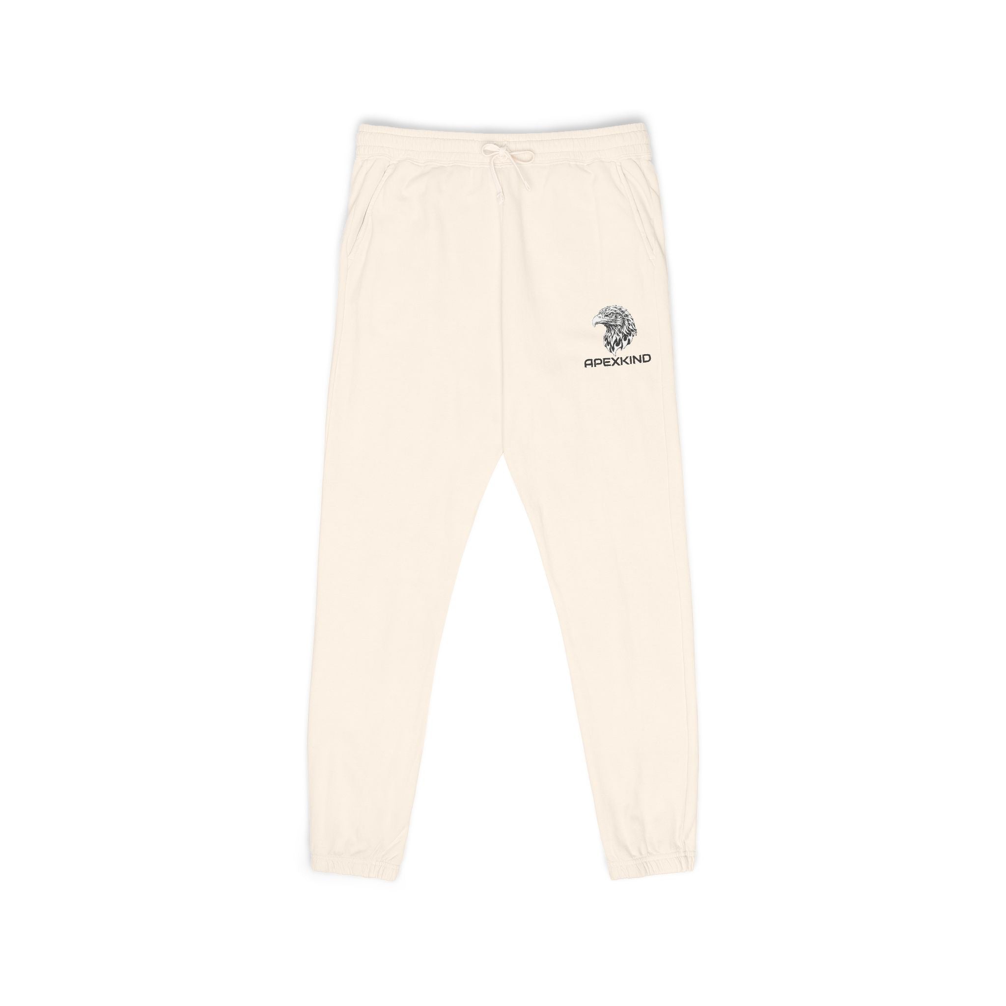 Tree Logo Fleece Sweatpants — Cream Garment-Dyed Joggers