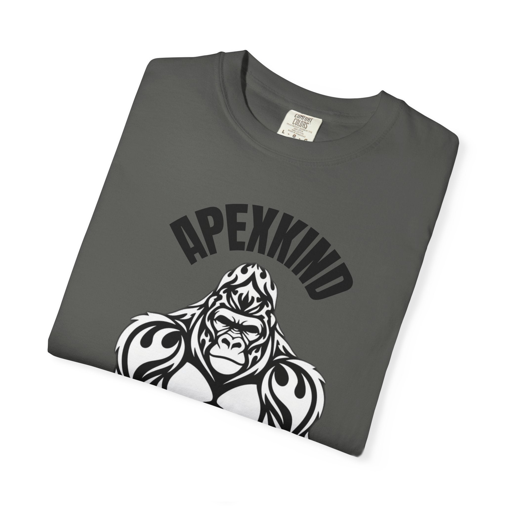 Tribal Flame Silverback Gorilla T-Shirt - Tribal Gorilla Illustration T-shirt | Bold Black Ape Design