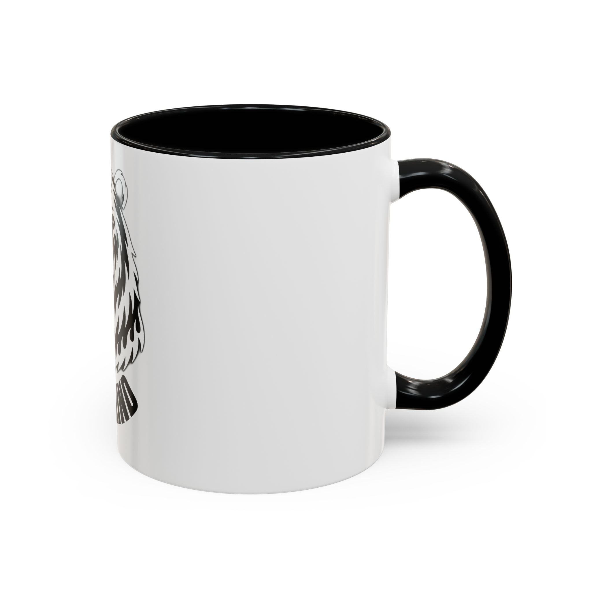 Bear Head Coffee Mug — Monochrome Tribal Bear Accent Mug