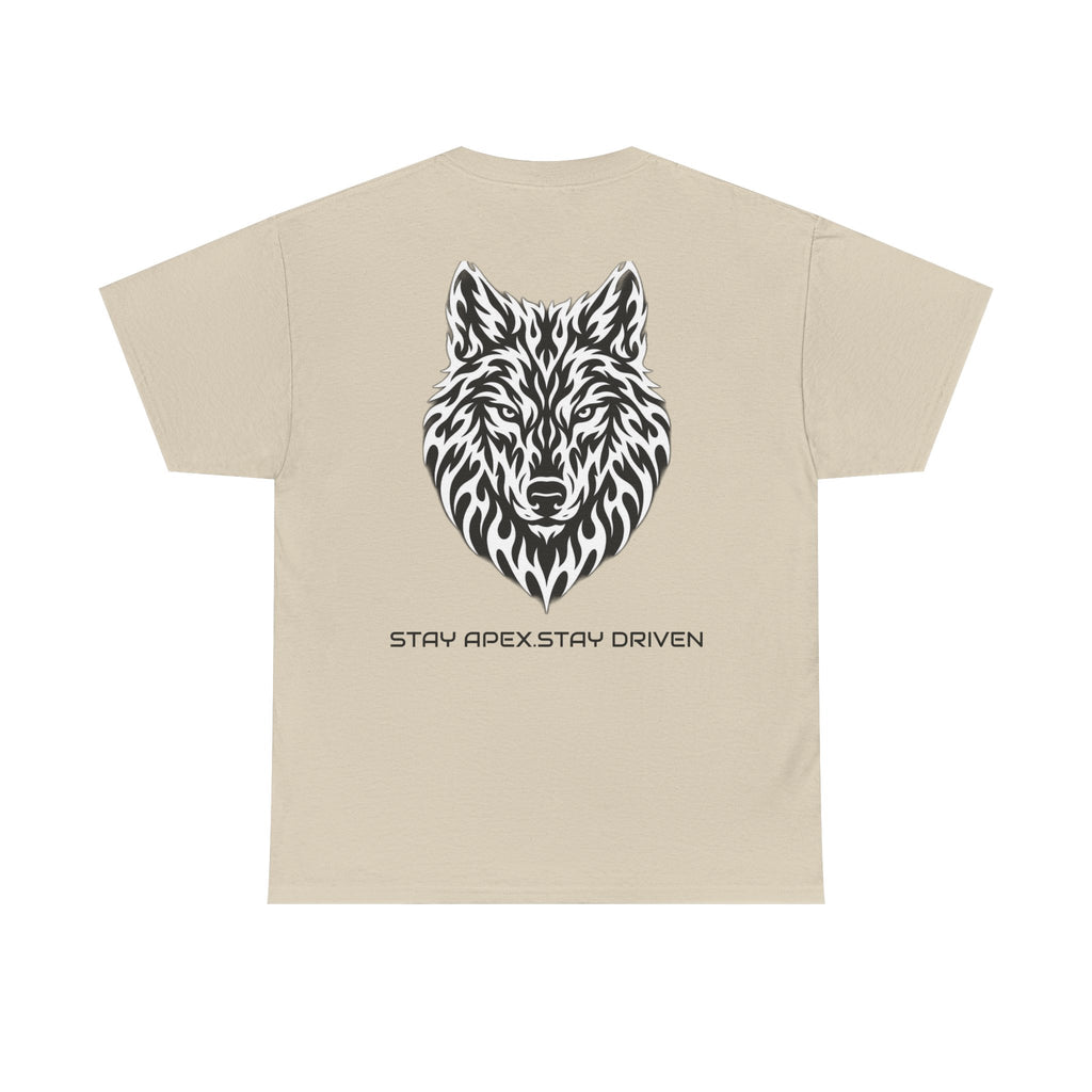 Wolf Graphic Tee — 'Stay Apex, Stay Driven' Motivational Shirt