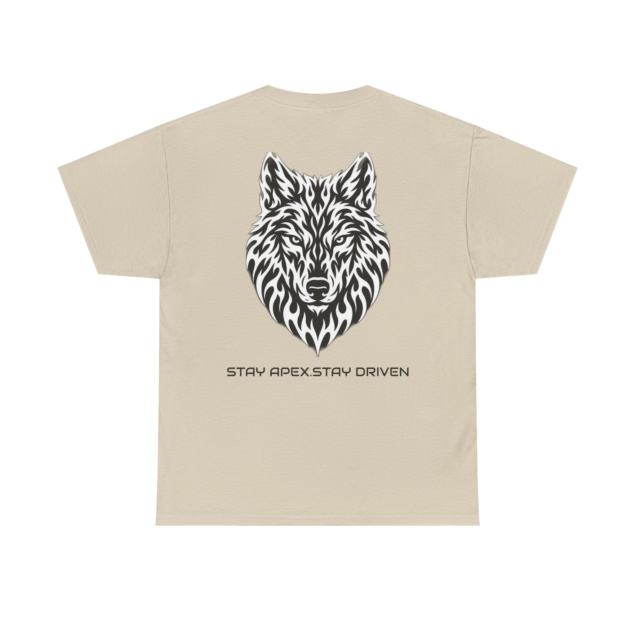 Wolf Graphic Tee — 'Stay Apex, Stay Driven' Motivational Shirt