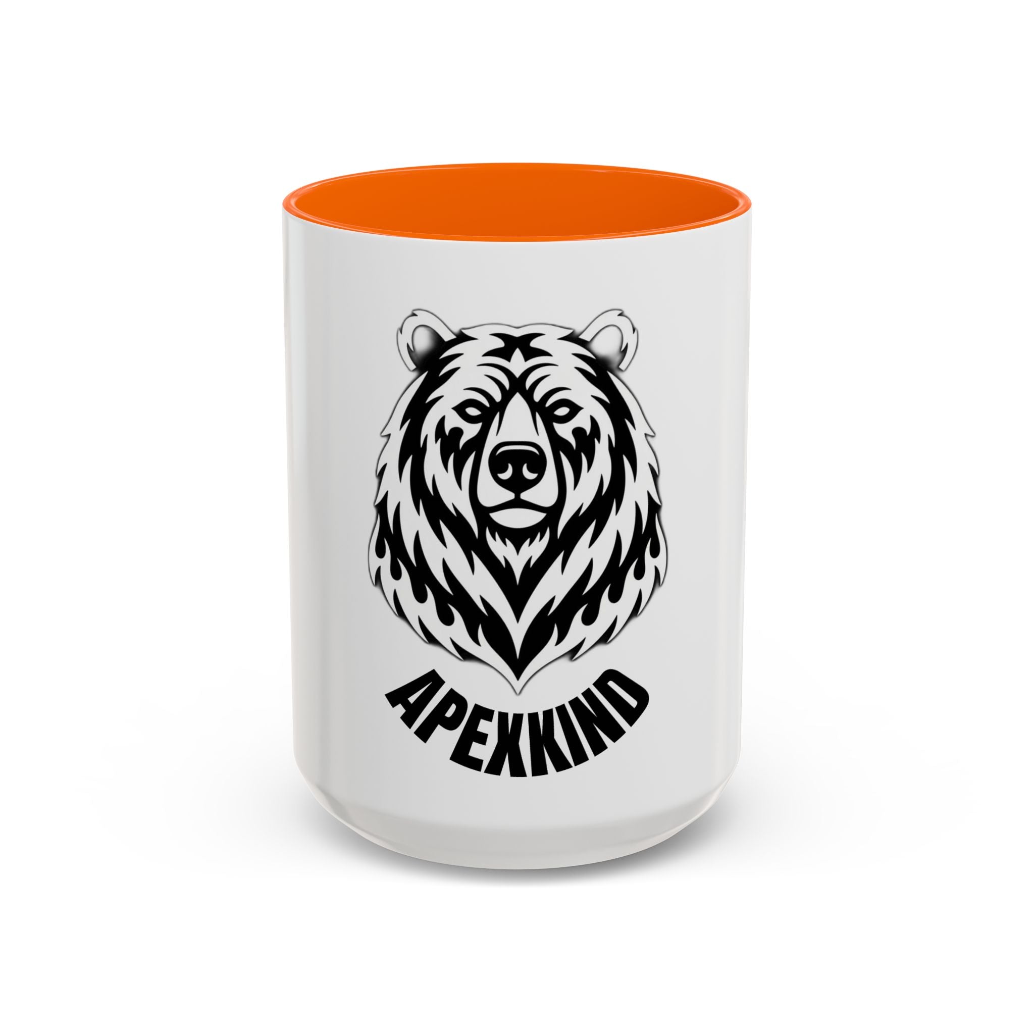 Bear Head Coffee Mug — Monochrome Tribal Bear Accent Mug