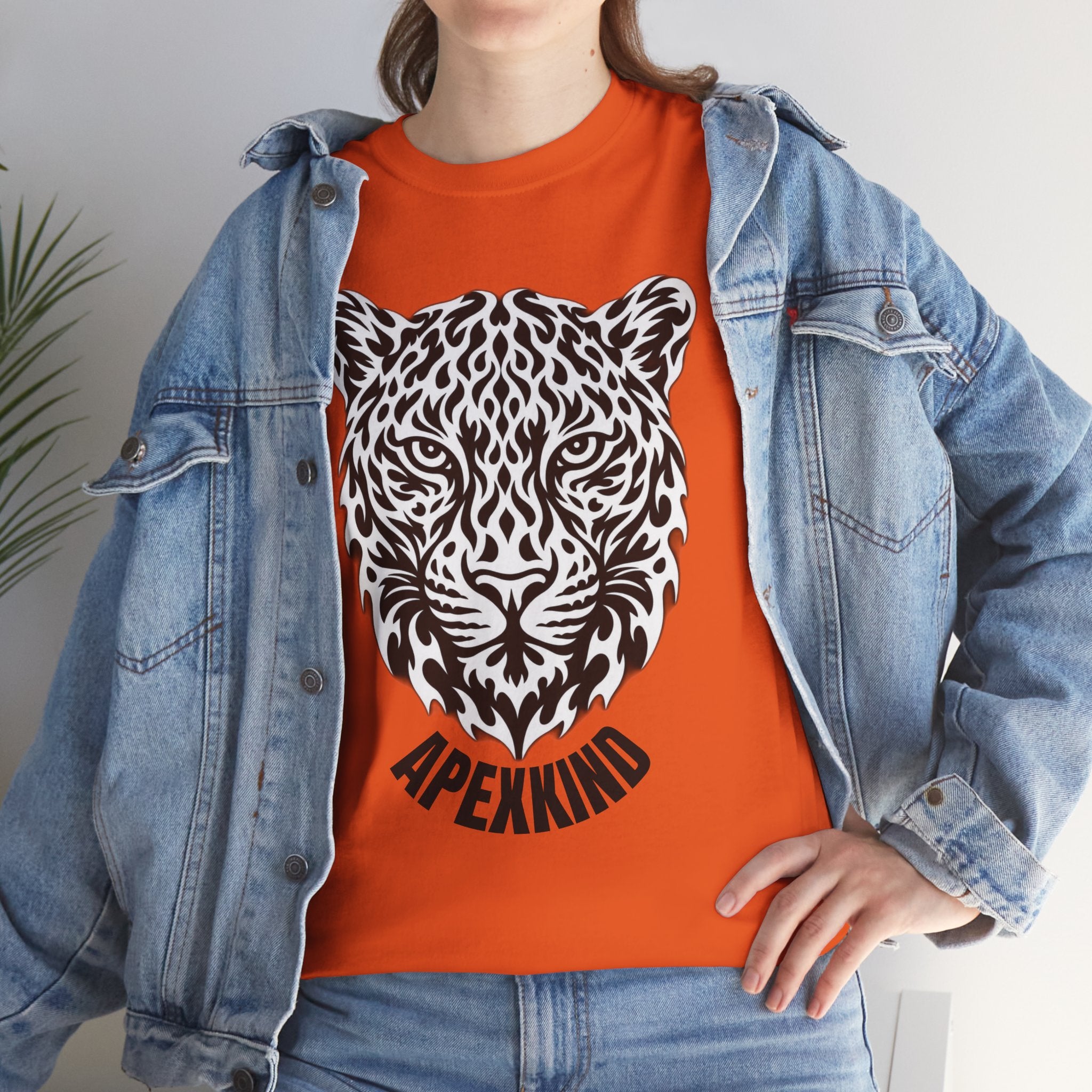 JAGUAR Head Graphic Tee — 'APEXKIND' Tribal Animal T-Shirt