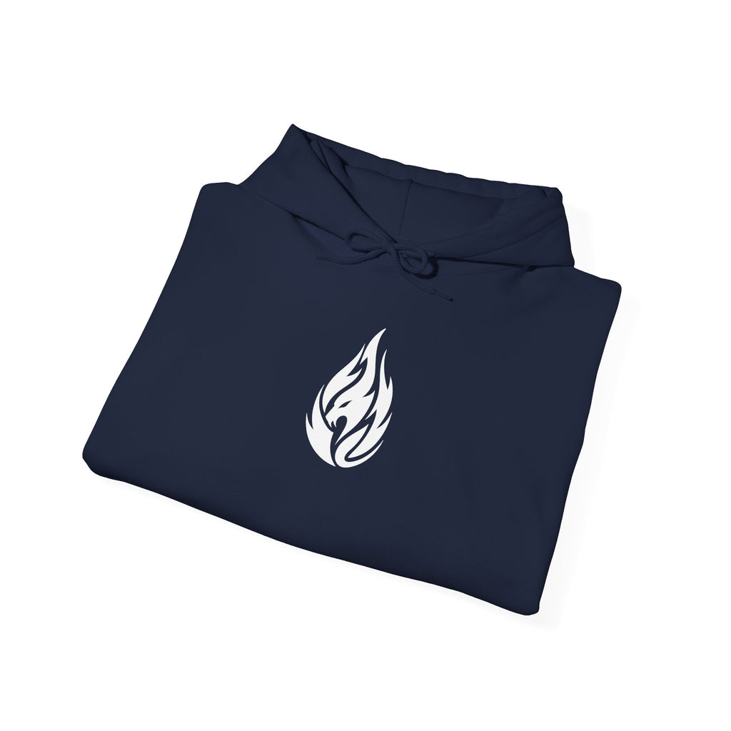 FERAL FLAME  Hoodie — Bold Flame Logo Pullover with Sleeve Text