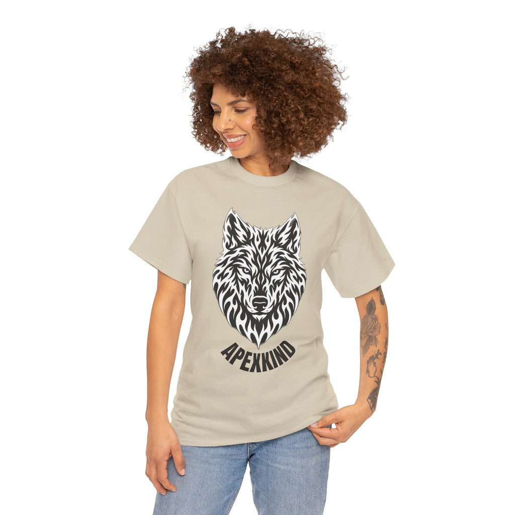Wolf Head T-Shirt — 'Apexkind' Tribal Wolf Graphic Tee