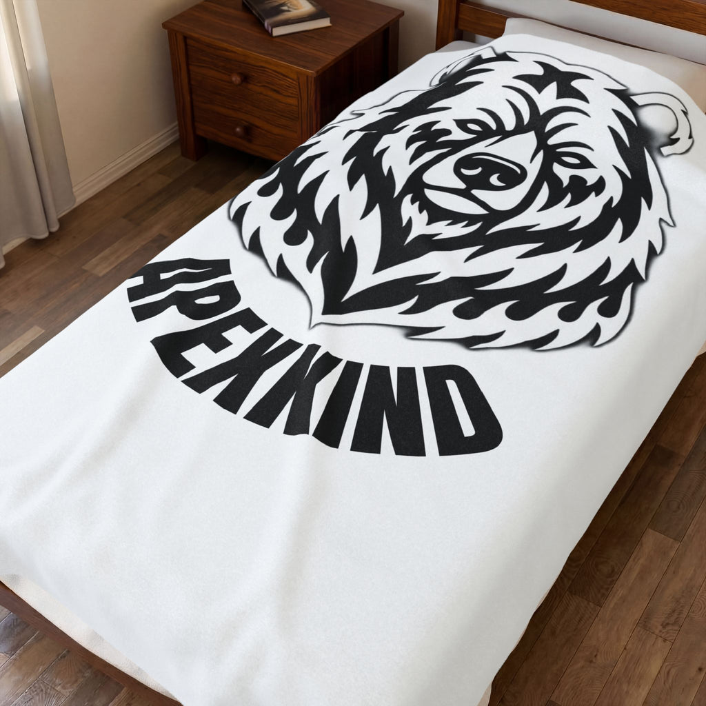 Apex Spirit Grizzly Plush Blanket — APEXXKIND Velveteen Throw