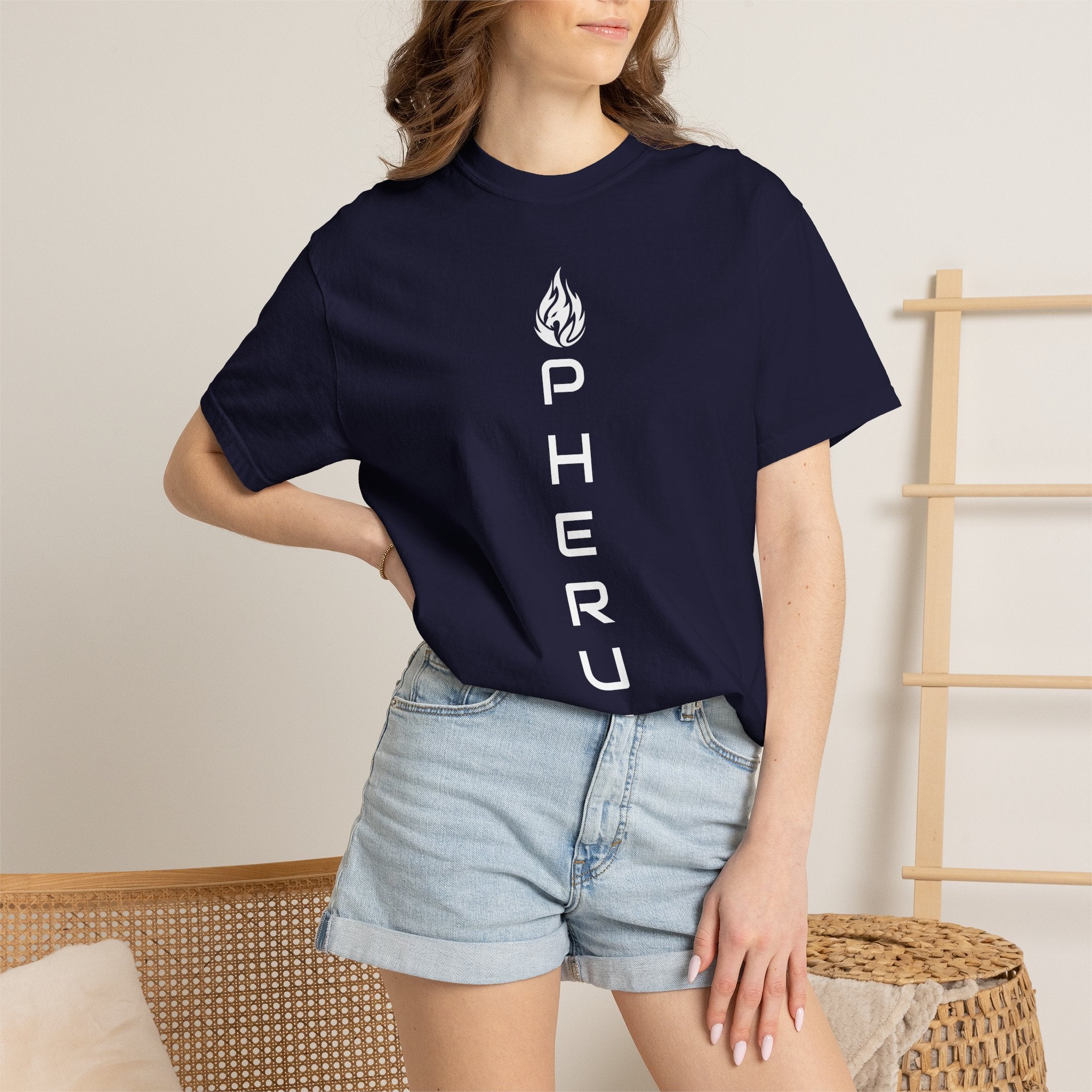 Pherus Vertical Flame Tee — Unisex Garment-Dyed Graphic T-Shirt