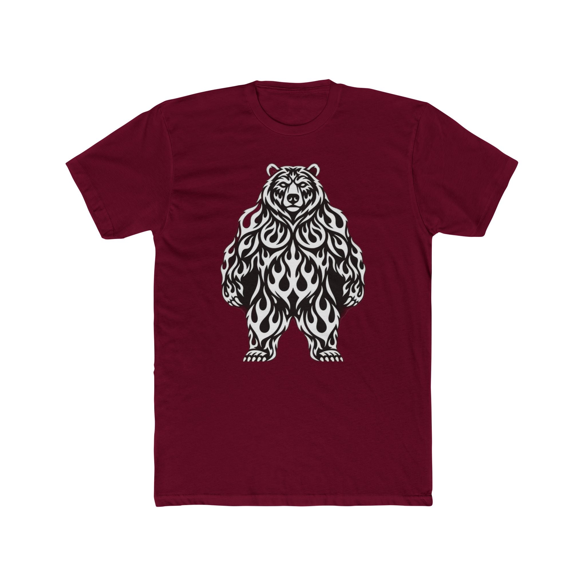 Flame Bear Graphic Tee — Tribal-Inspired Black Bear T-Shirt