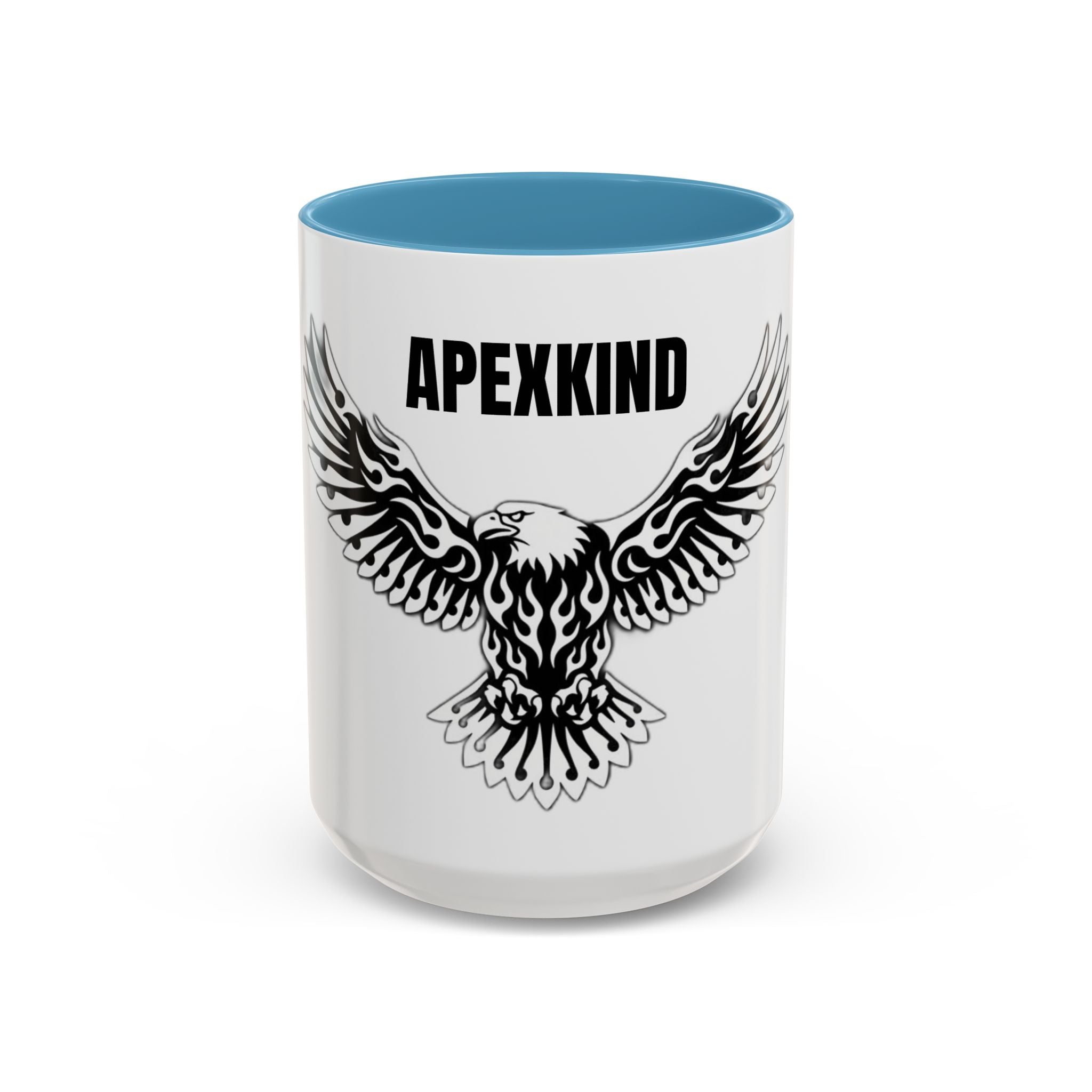 Tribal Eagle Accent Coffee Mug — Black Interior & Handle (11/15 oz)