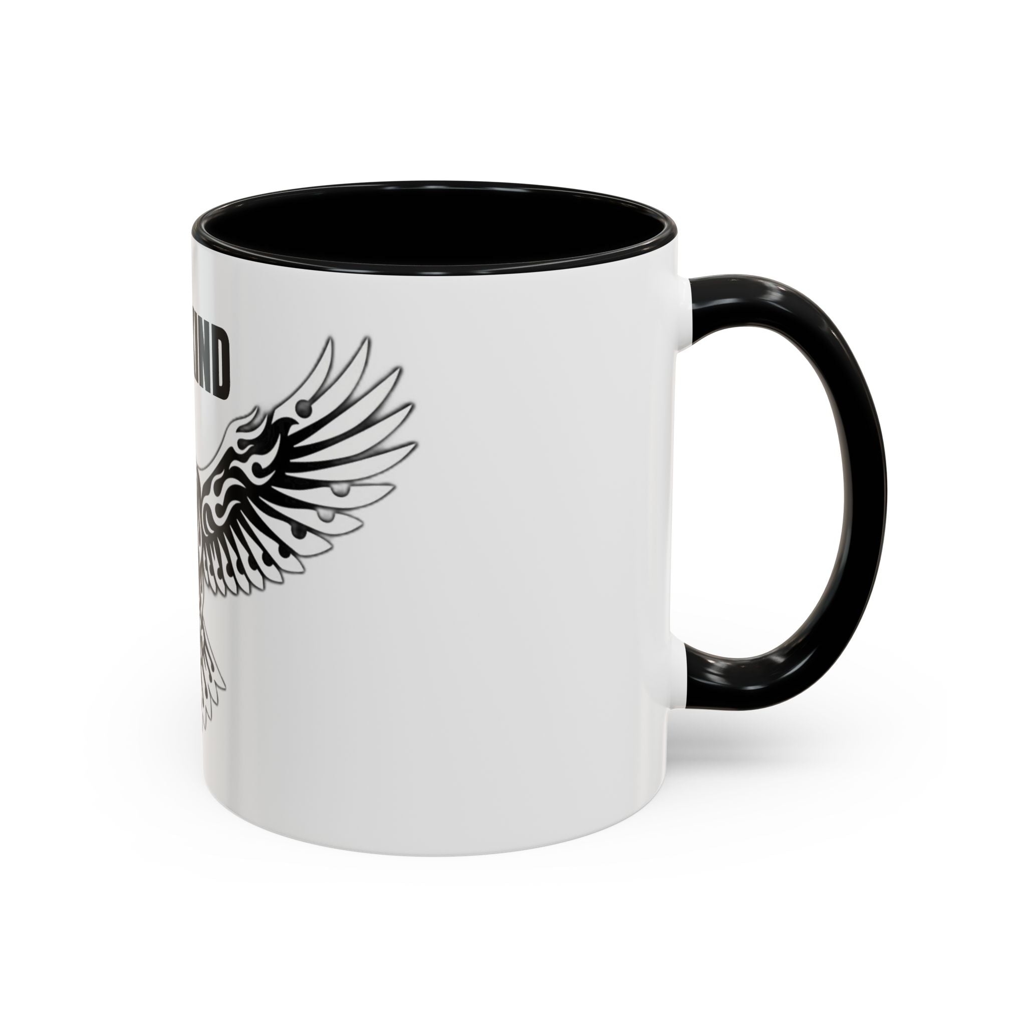 Tribal Eagle Accent Coffee Mug — Black Interior & Handle (11/15 oz)
