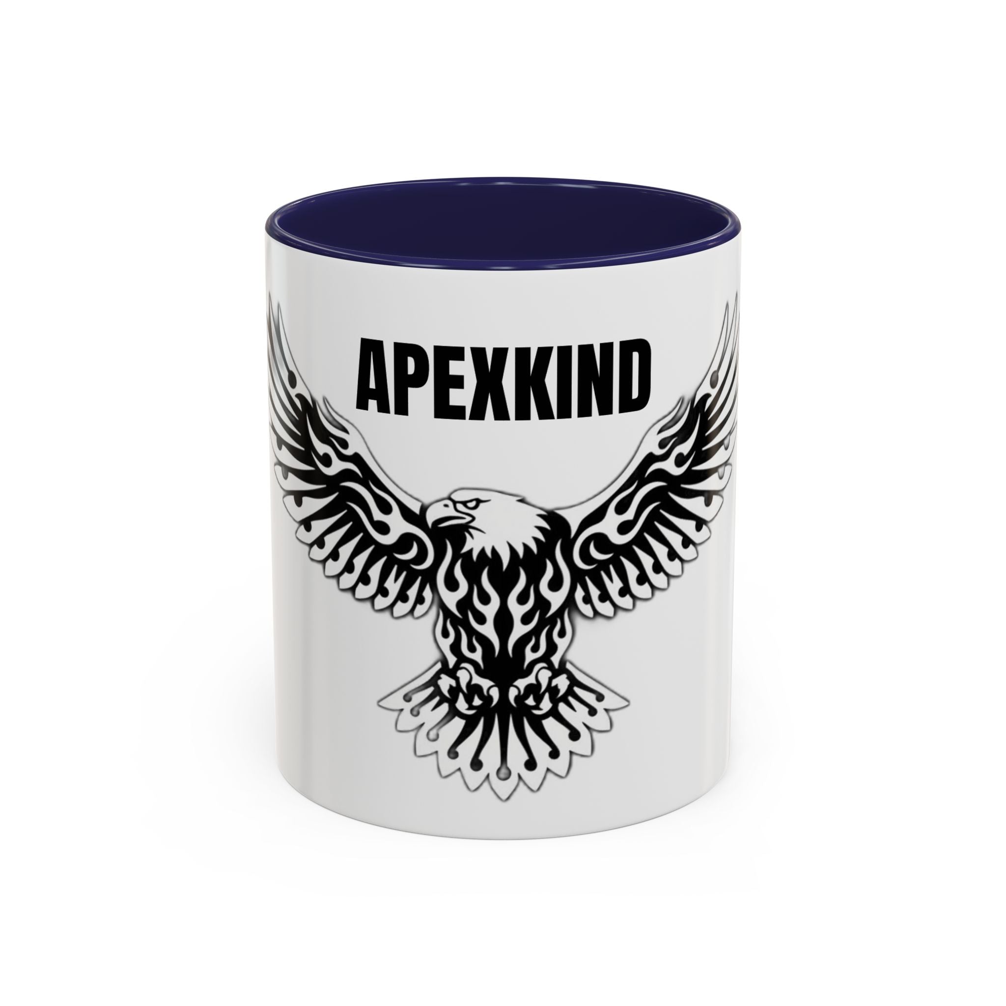 Tribal Eagle Accent Coffee Mug — Black Interior & Handle (11/15 oz)