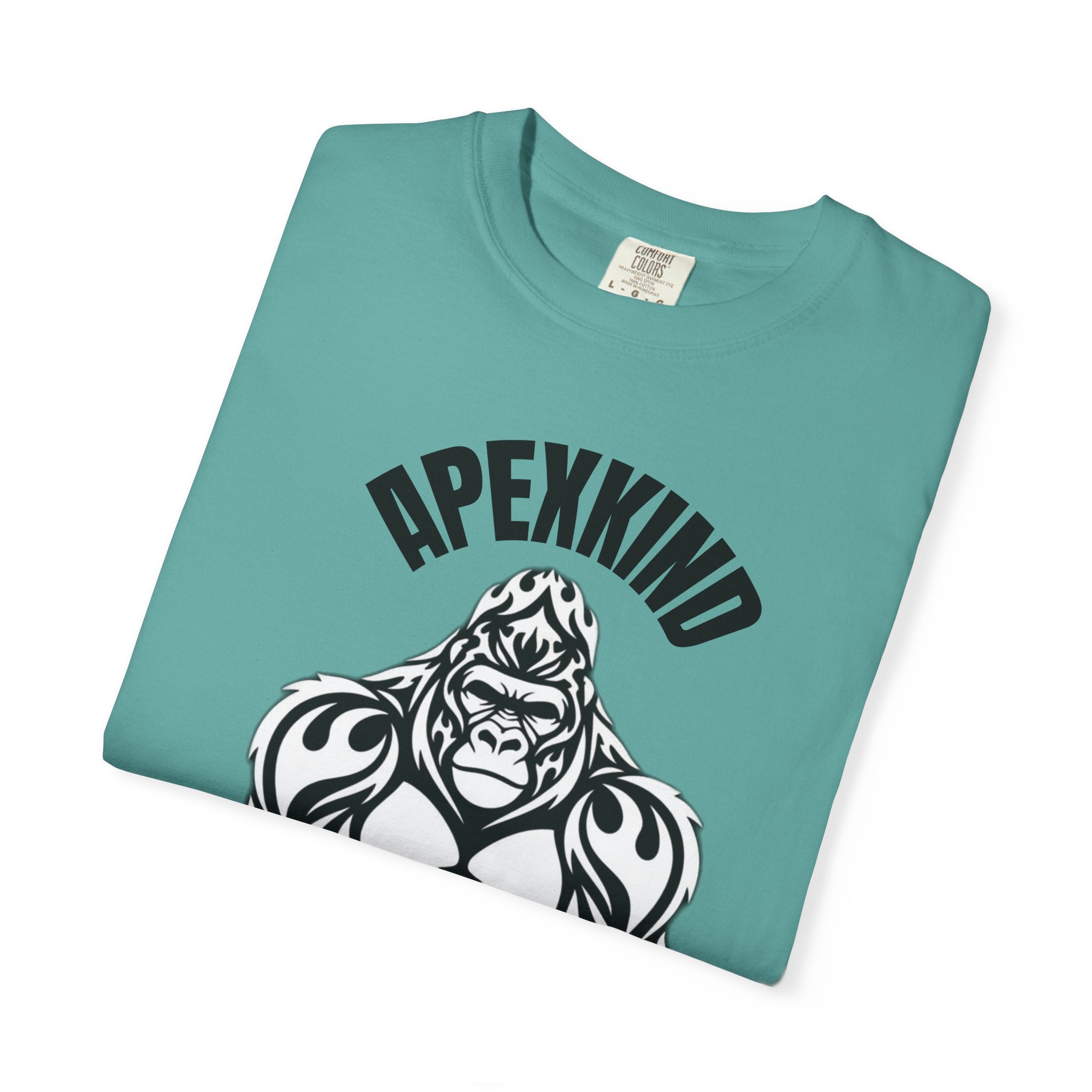 Tribal Flame Silverback Gorilla T-Shirt - Tribal Gorilla Illustration T-shirt | Bold Black Ape Design