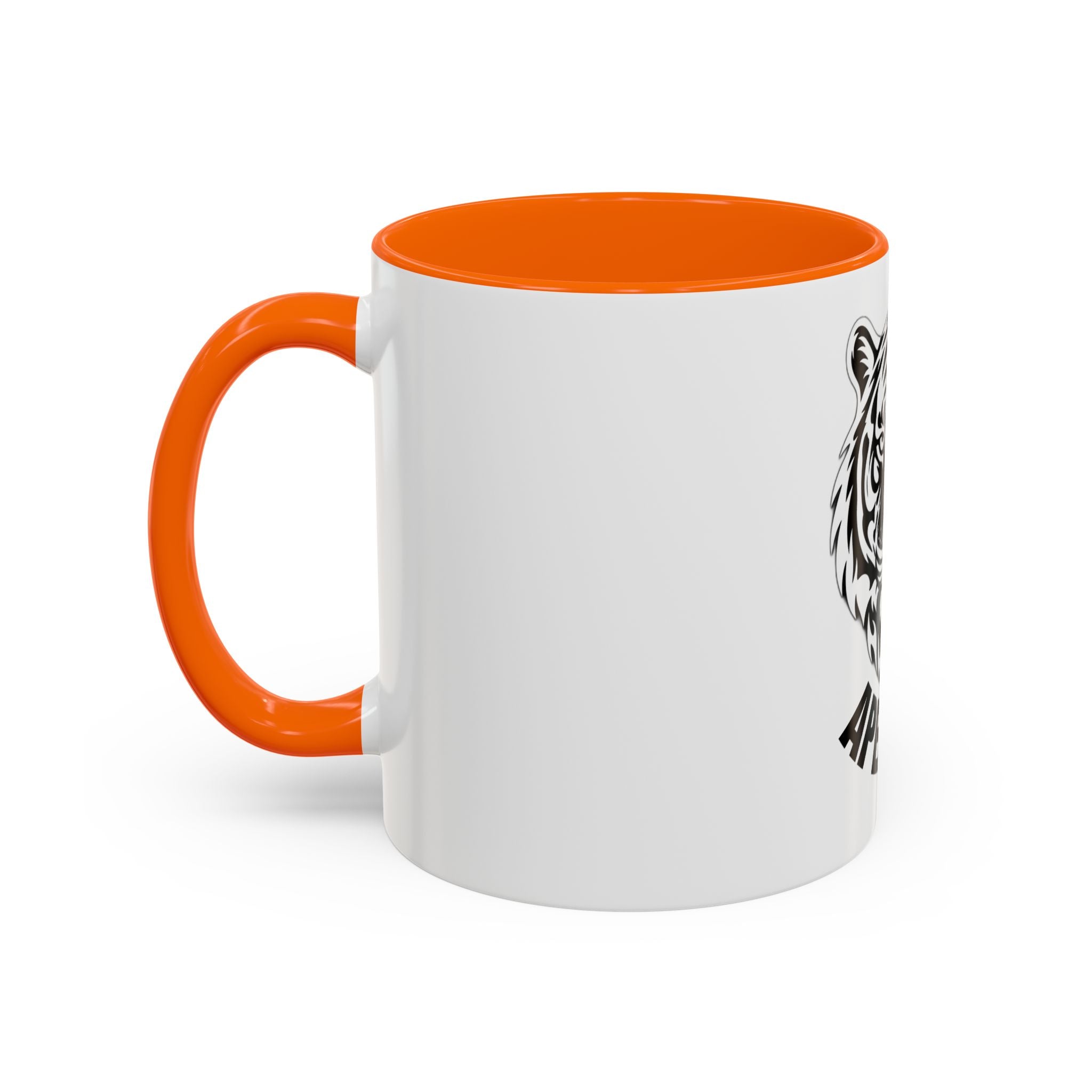 Tiger Head Accent Coffee Mug — Monochrome Tribal Tiger Face Ceramic Cup (11/15oz)