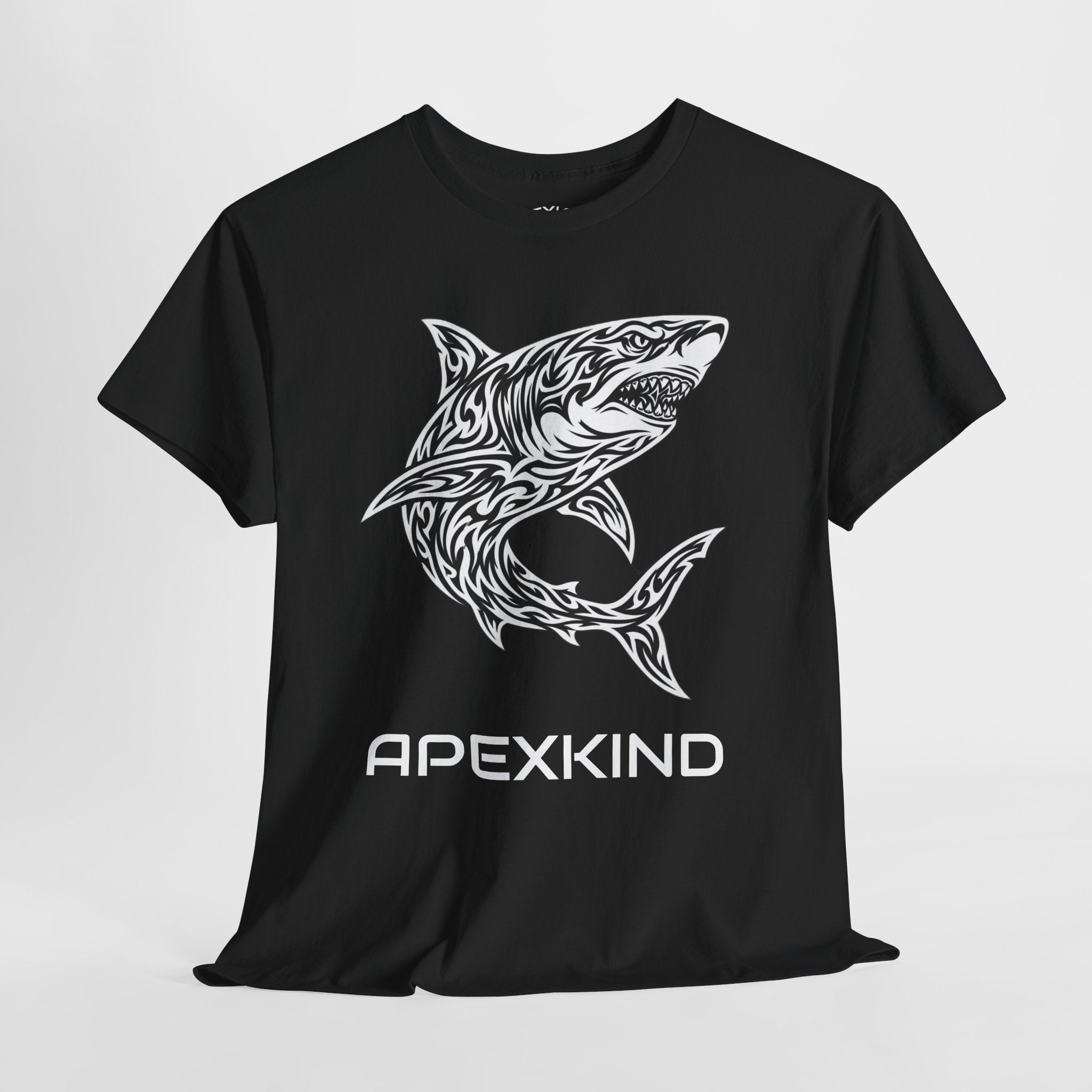 Shark Tribal Tee — APEXKIND "WALK WILD LIVE SHARP" Graphic T-Shirt