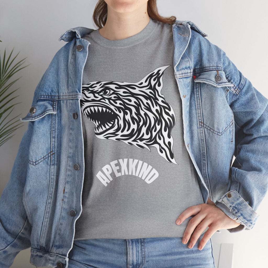 Tribal Flame Shark T-Shirt — "Apexkind" Tribal Shark Design