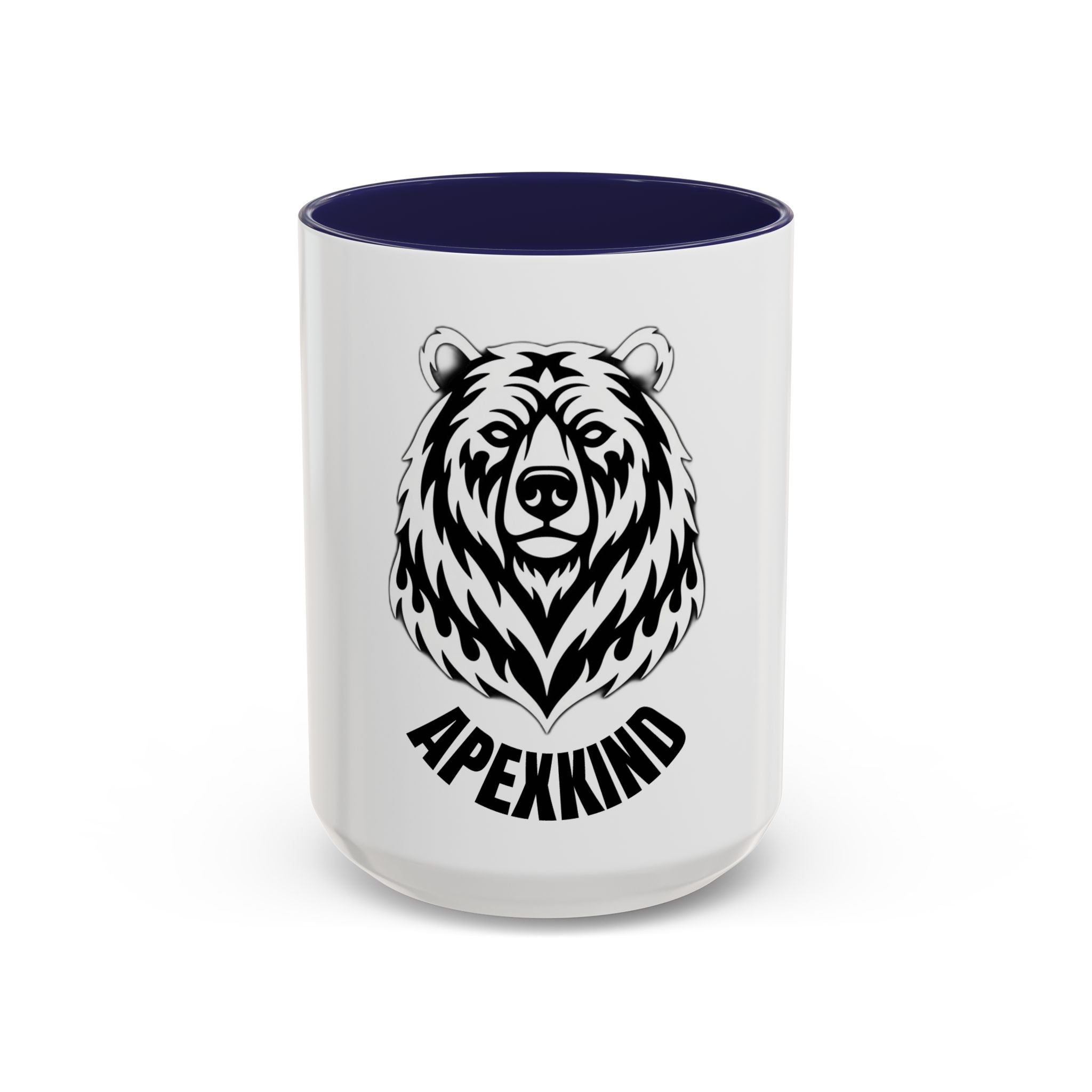 Bear Head Coffee Mug — Monochrome Tribal Bear Accent Mug