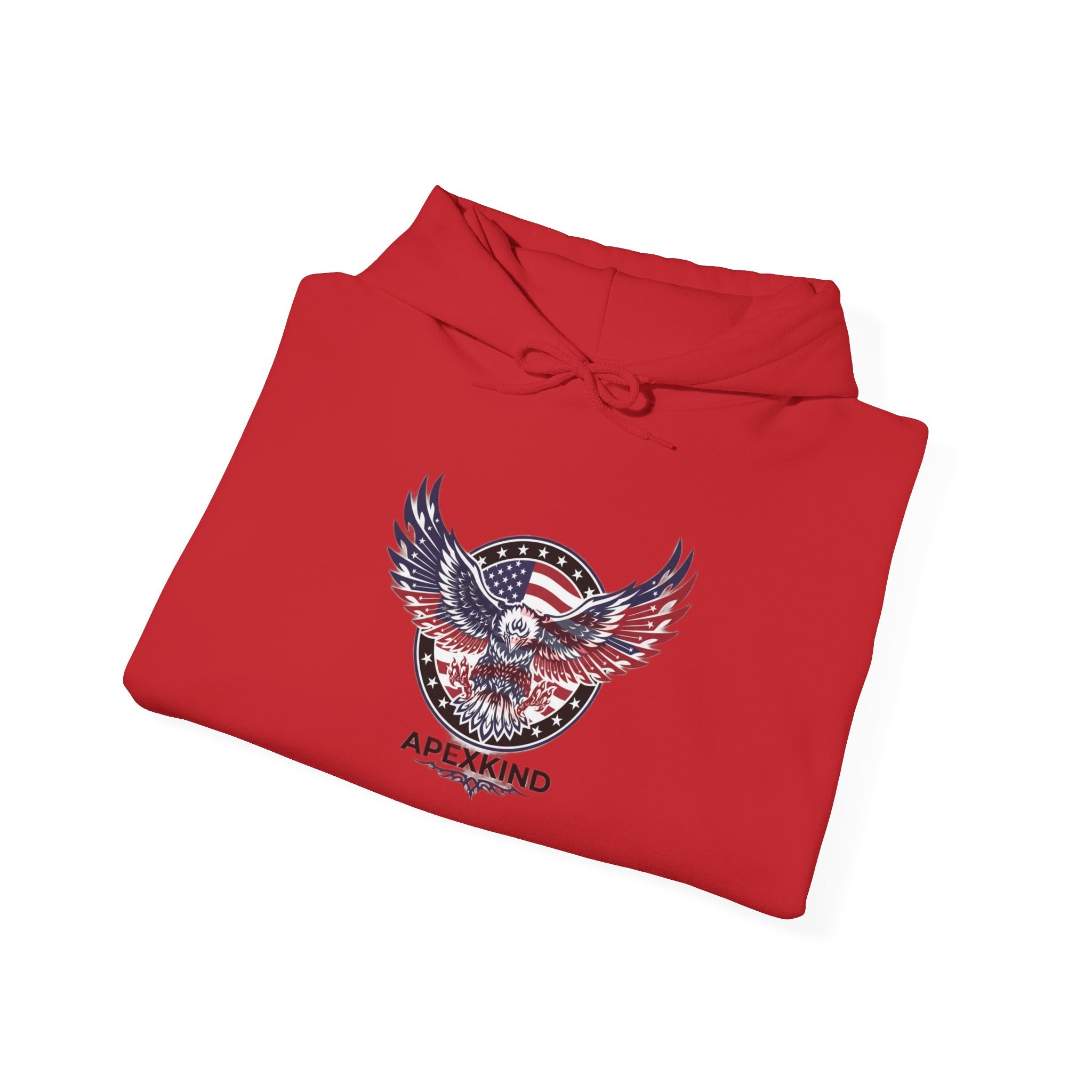 Patriotic Eagle Hoodie — American Flag Wings "APEXKIND" Design
