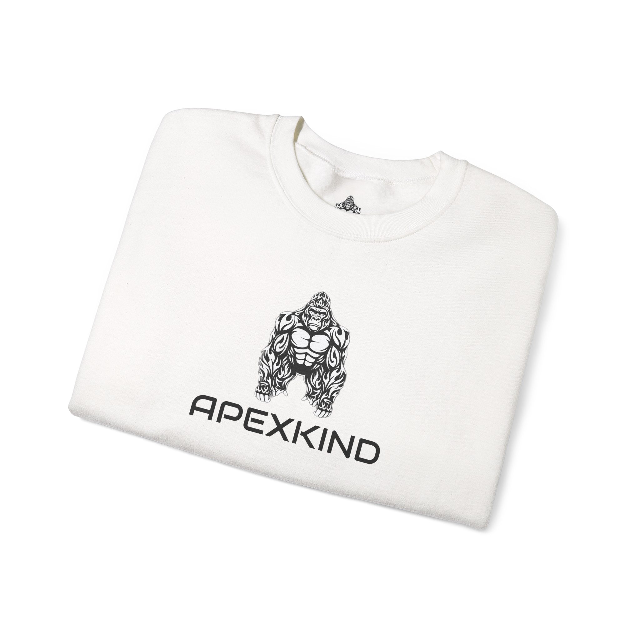 ApexKind Gorilla Crewneck Sweatshirt — Tribal Muscle Ape Graphic, "Stay Apex Stay Driven"