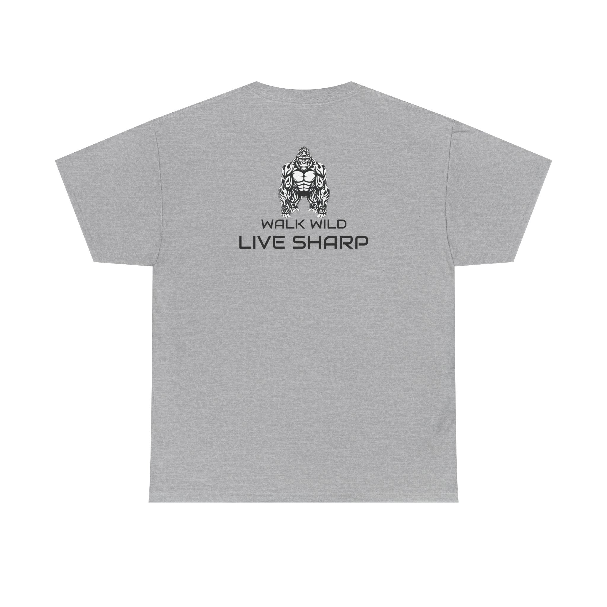 ApexKind Gorilla Tee — 'WALK WILD LIVE SHARP' Graphic Shirt