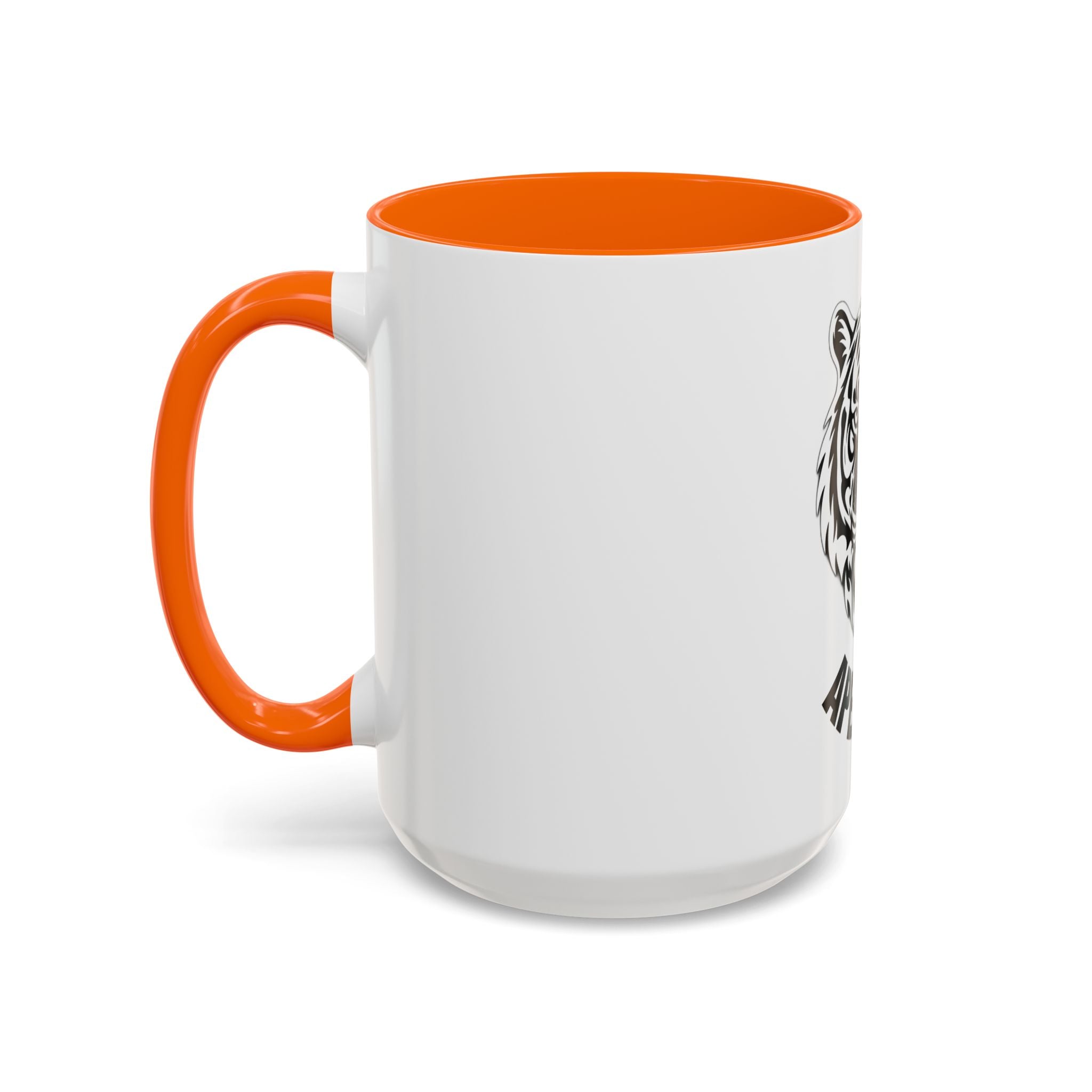 Tiger Head Accent Coffee Mug — Monochrome Tribal Tiger Face Ceramic Cup (11/15oz)