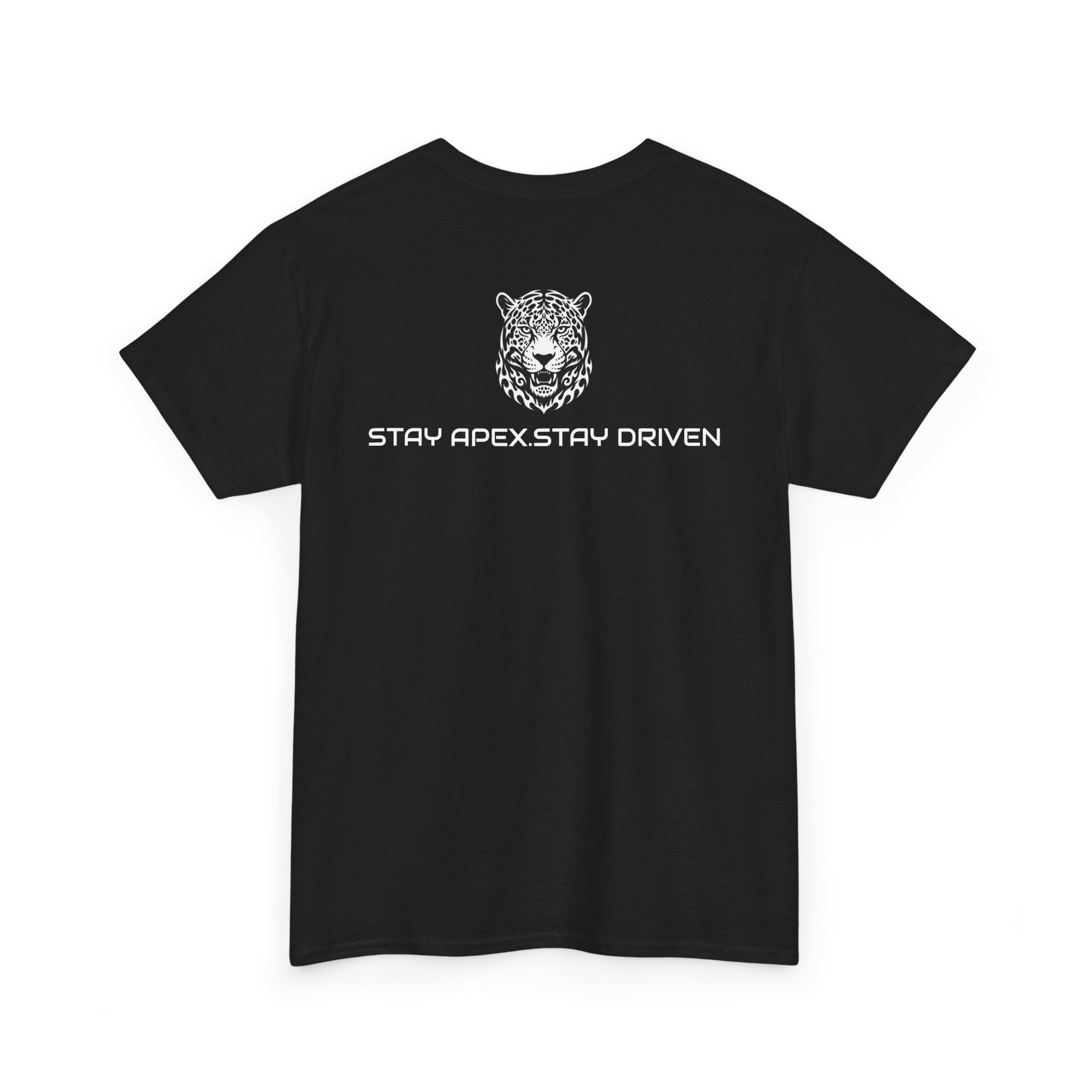 ApexKind Leopard Graphic Tee — 'Stay Apex, Stay Driven' Motivational T‑Shirt