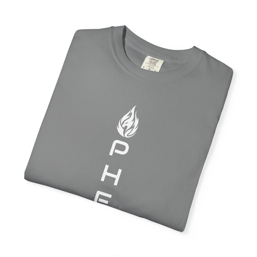 Pherus Vertical Flame Tee — Unisex Garment-Dyed Graphic T-Shirt