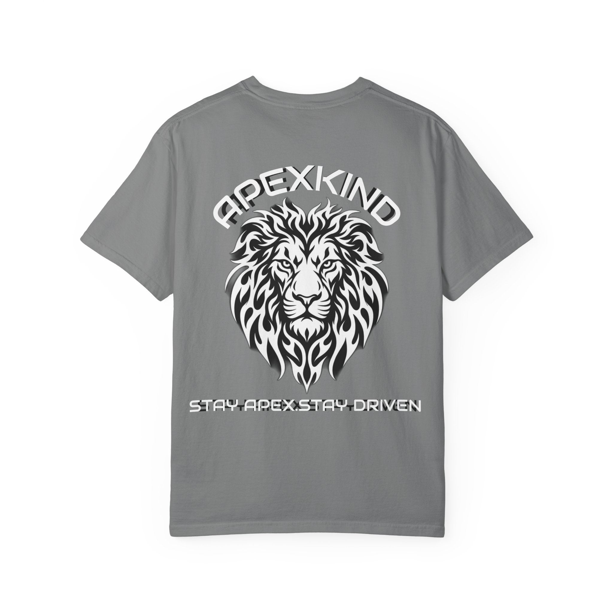 ApexKind Lion Graphic T-Shirt — “Stay Apex, Stay Driven” Motivational Tee
