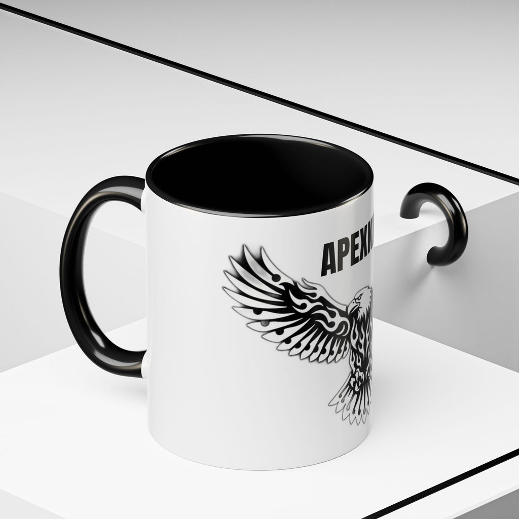 Tribal Eagle Accent Coffee Mug — Black Interior & Handle (11/15 oz)