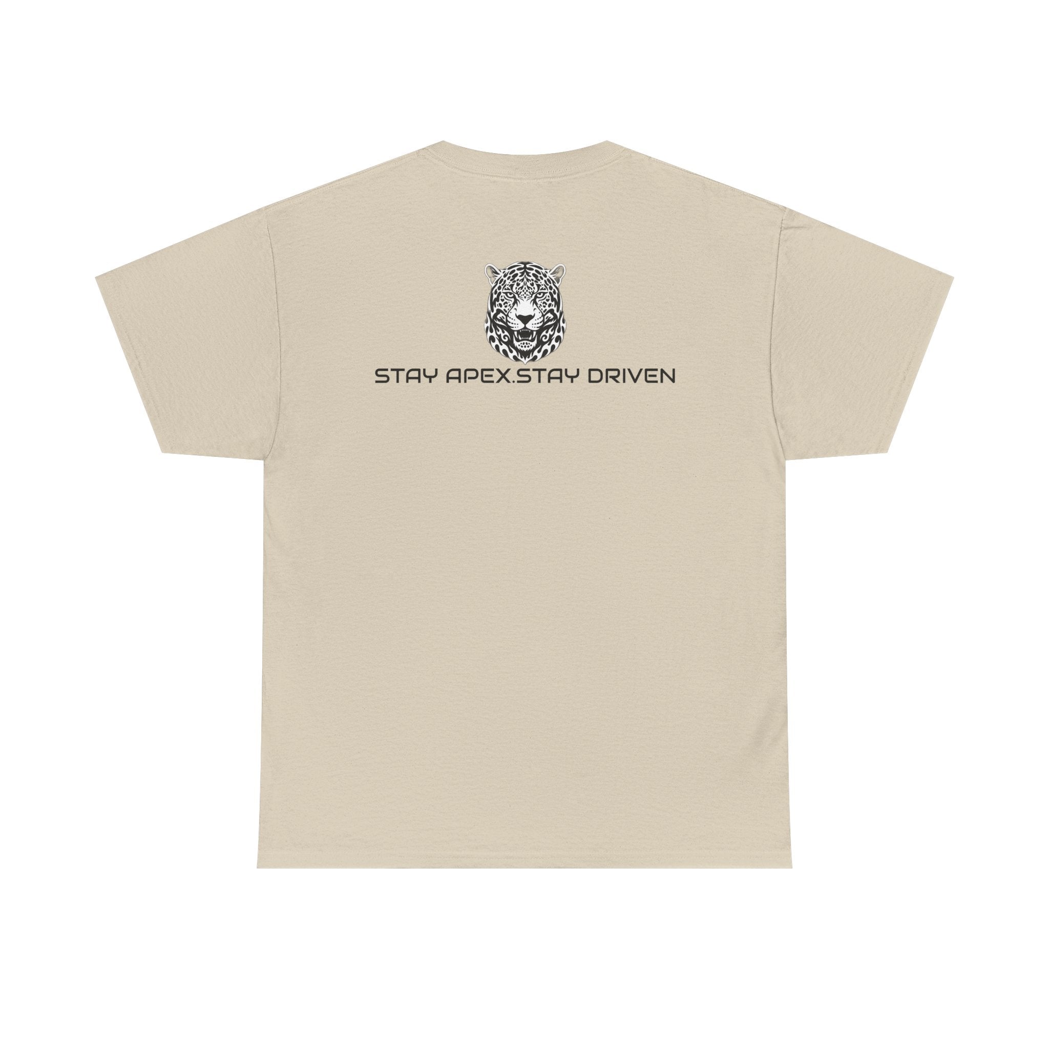 ApexKind Leopard Graphic Tee — 'Stay Apex Stay Driven' Motivational Cotton Shirt