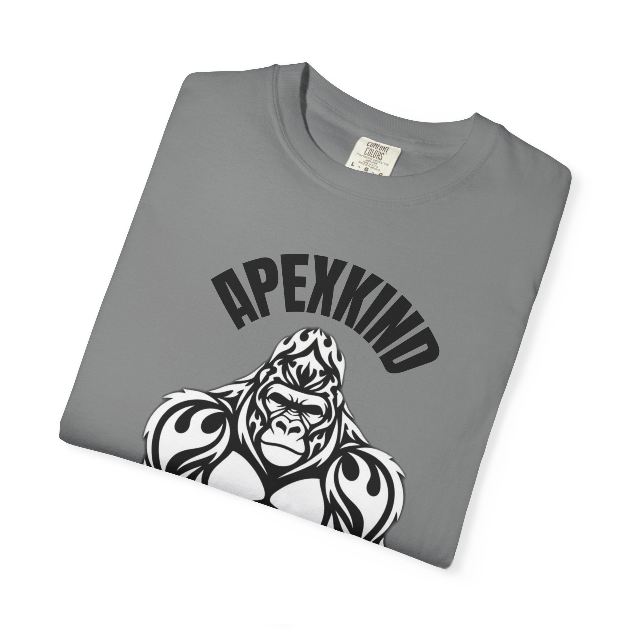 Tribal Flame Silverback Gorilla T-Shirt - Tribal Gorilla Illustration T-shirt | Bold Black Ape Design