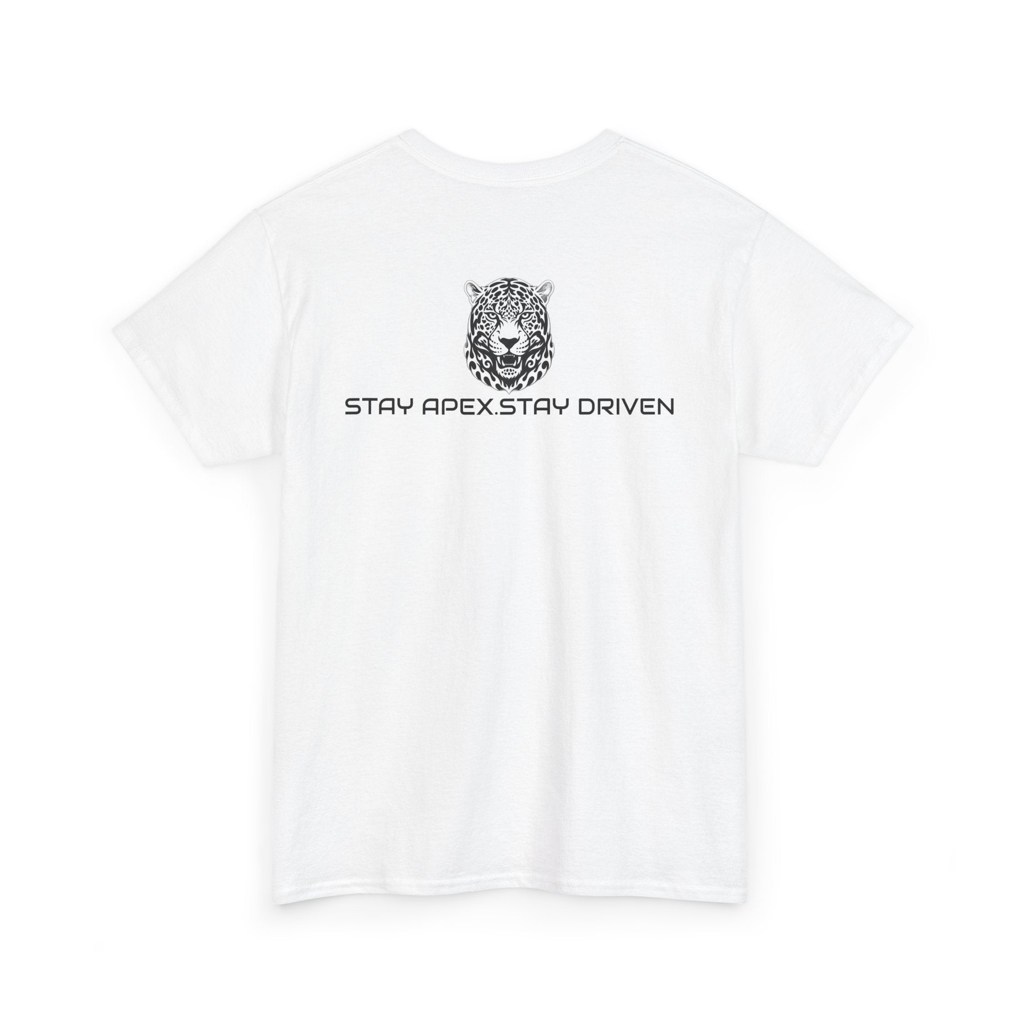 ApexKind Leopard Graphic Tee — 'Stay Apex Stay Driven' Motivational Cotton Shirt