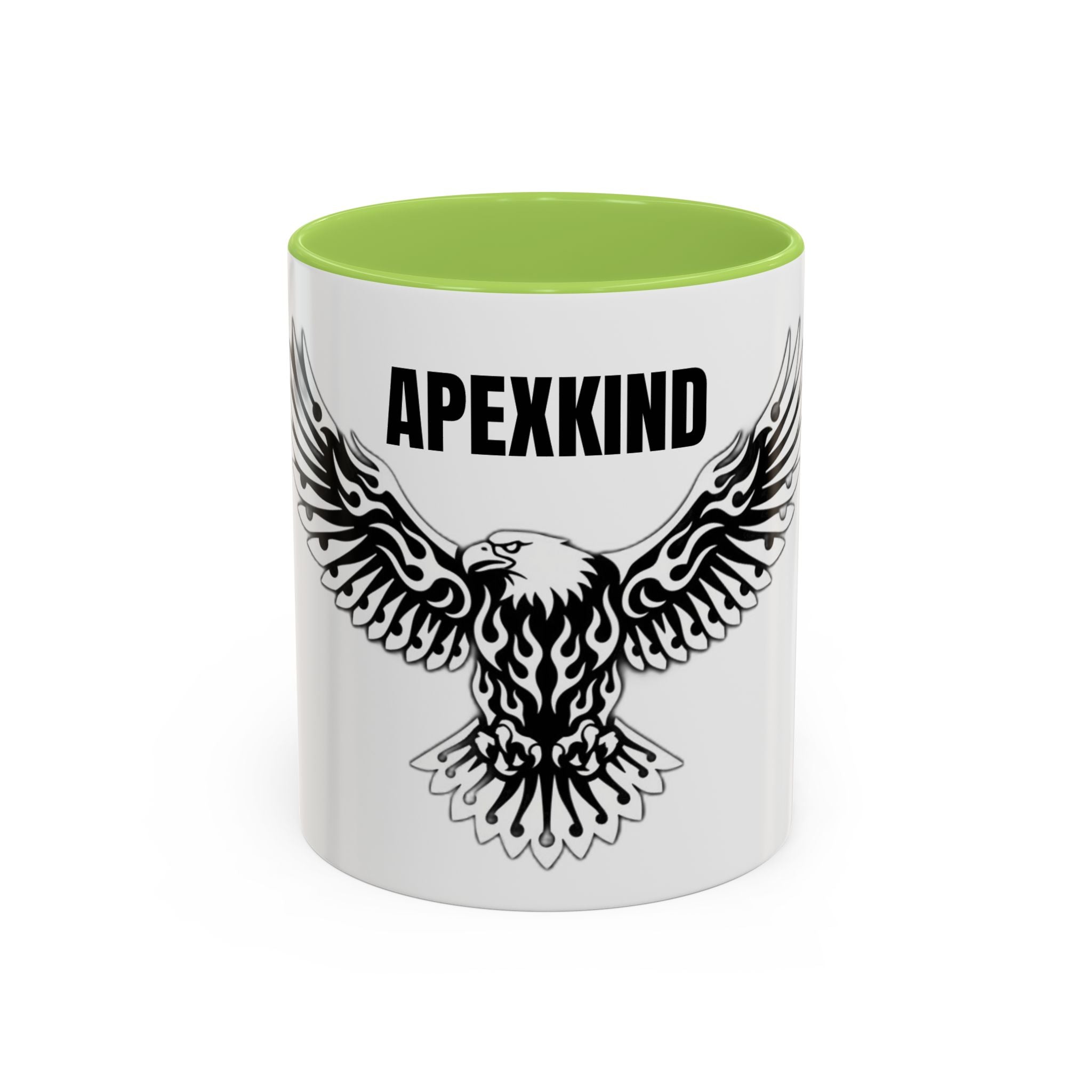 Tribal Eagle Accent Coffee Mug — Black Interior & Handle (11/15 oz)