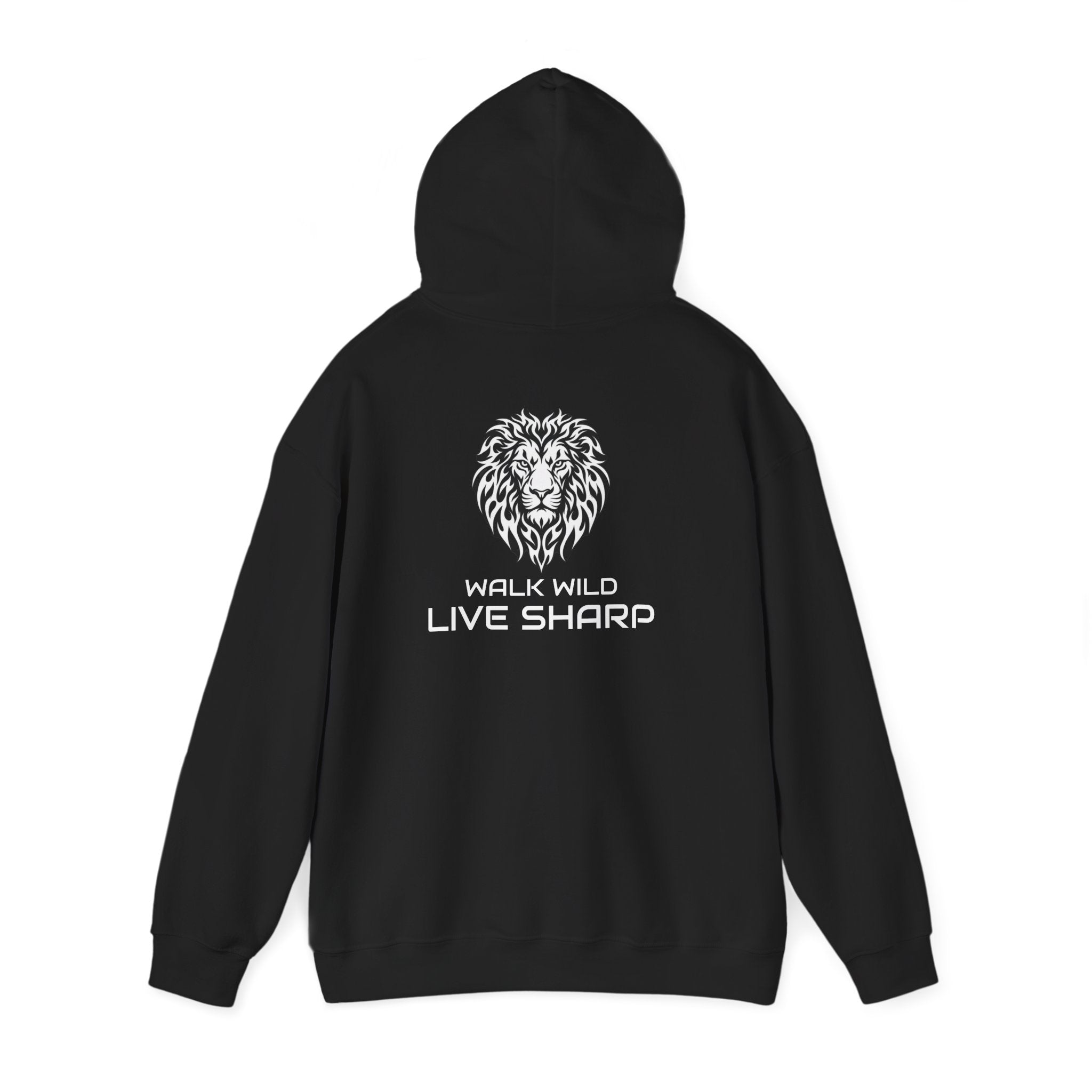 ApexKind Lion Hoodie — 'ApexKind' Walk Wild-Live SHarp' Back Motivational Hoodie