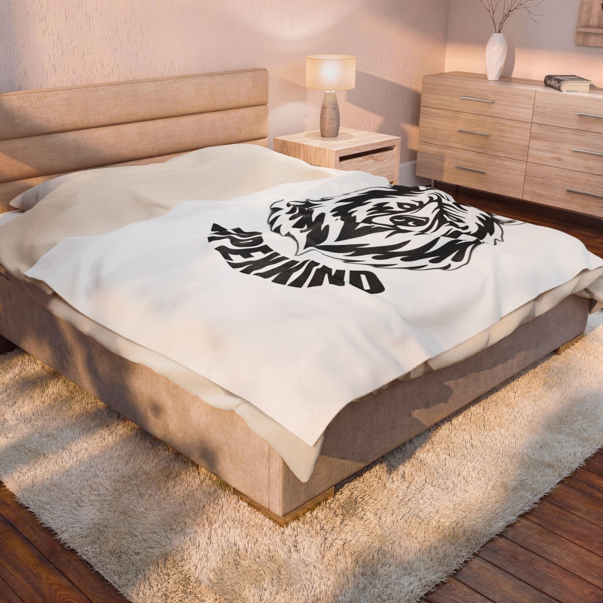 Apex Spirit Grizzly Plush Blanket — APEXXKIND Velveteen Throw