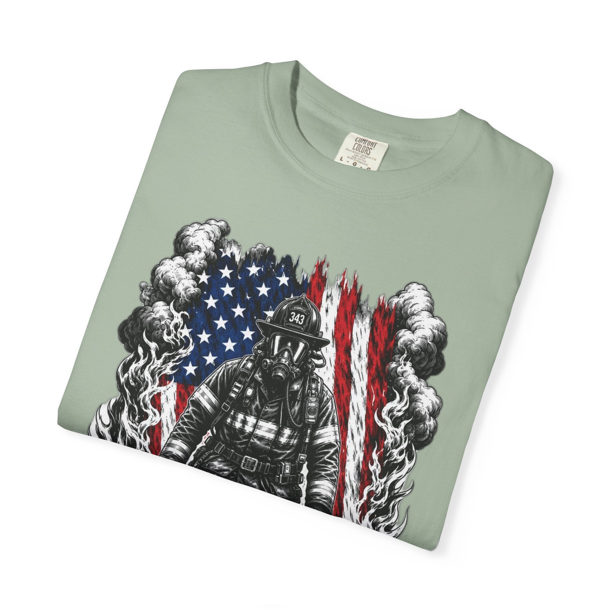 Firefighter American Flag T-Shirt — Brave Firefighter Graphic Tee