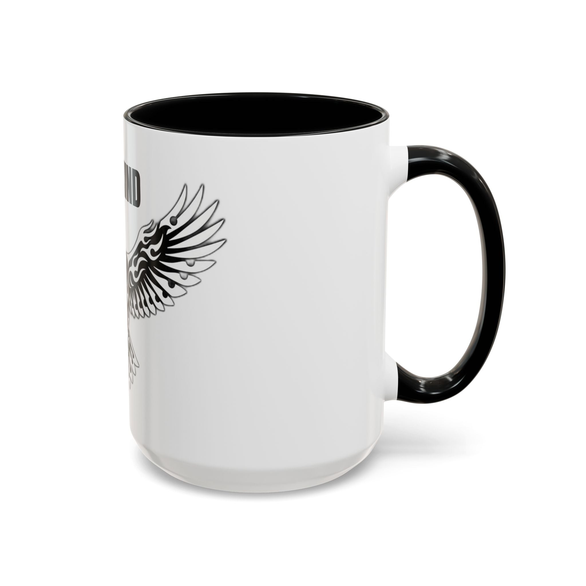 Tribal Eagle Accent Coffee Mug — Black Interior & Handle (11/15 oz)