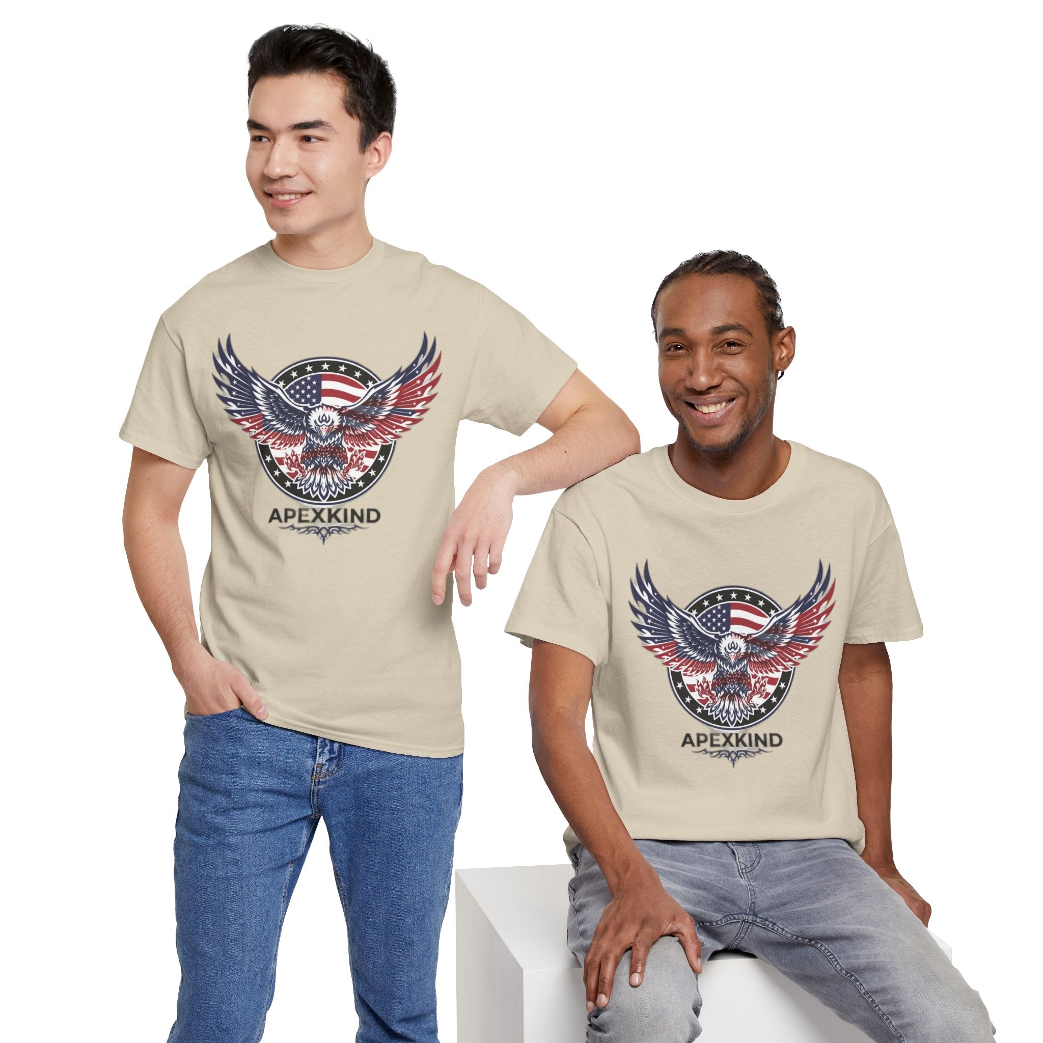 Patriotic Eagle Tee – 'ApexKind' American Flag Graphic Shirt
