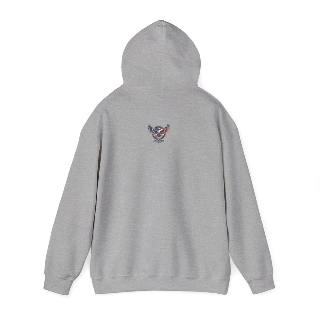 Patriotic Eagle Hoodie — American Flag Wings "APEXKIND" Design