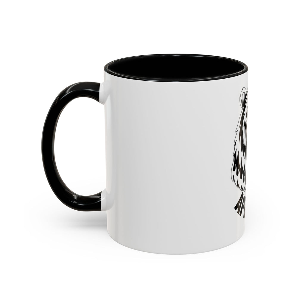 Bear Head Coffee Mug — Monochrome Tribal Bear Accent Mug