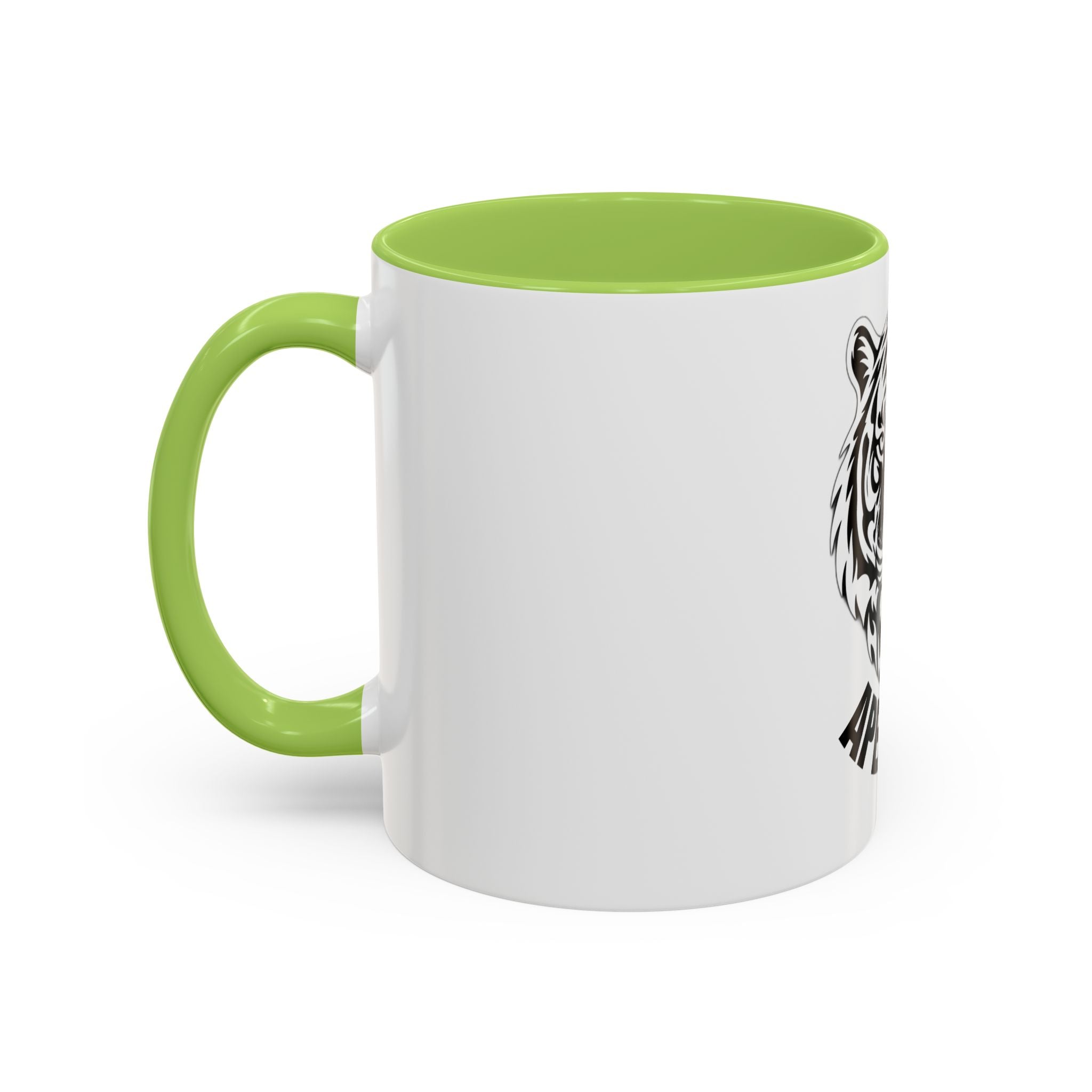 Tiger Head Accent Coffee Mug — Monochrome Tribal Tiger Face Ceramic Cup (11/15oz)