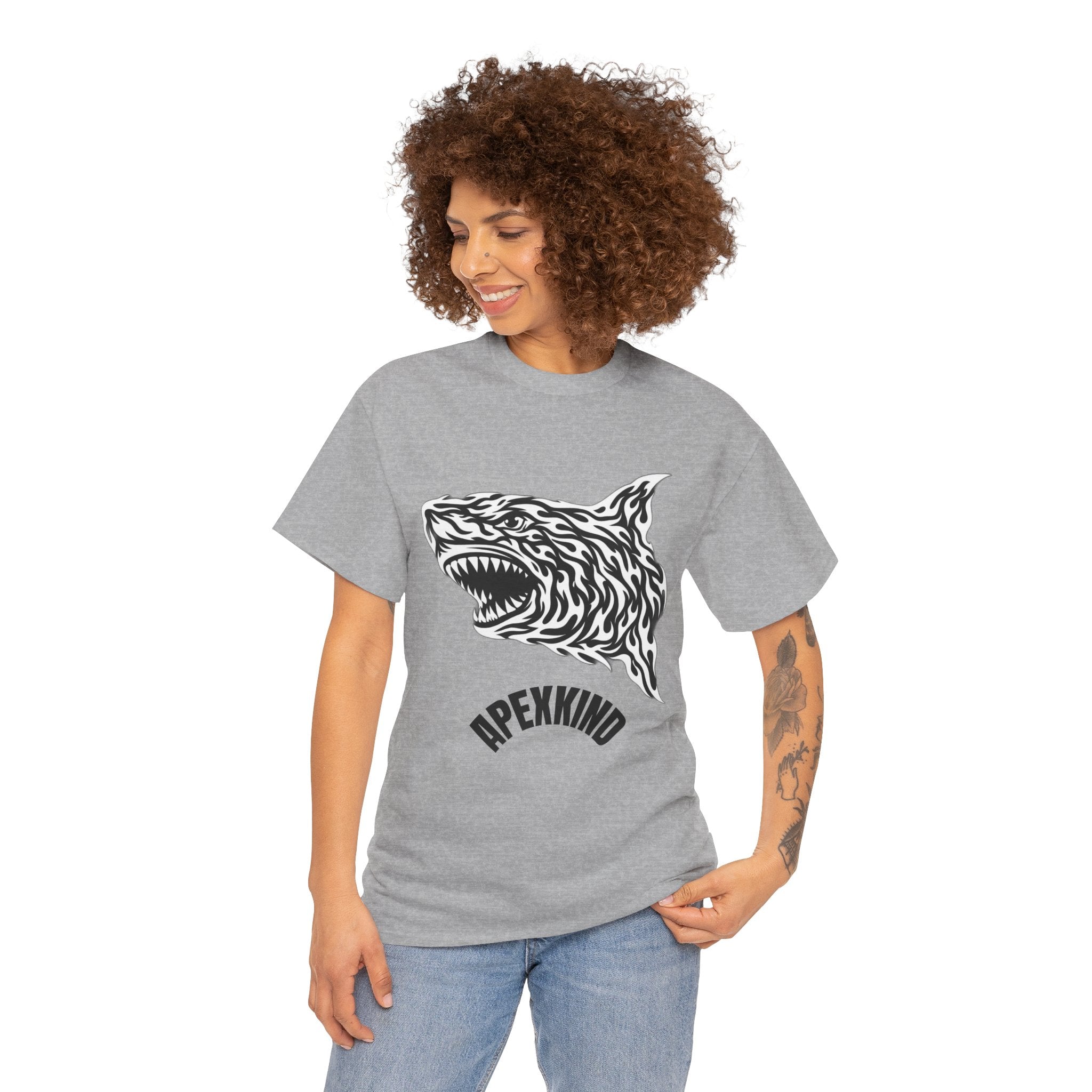 Tribal Flame Shark T-Shirt | Apex Predator Graphic Te