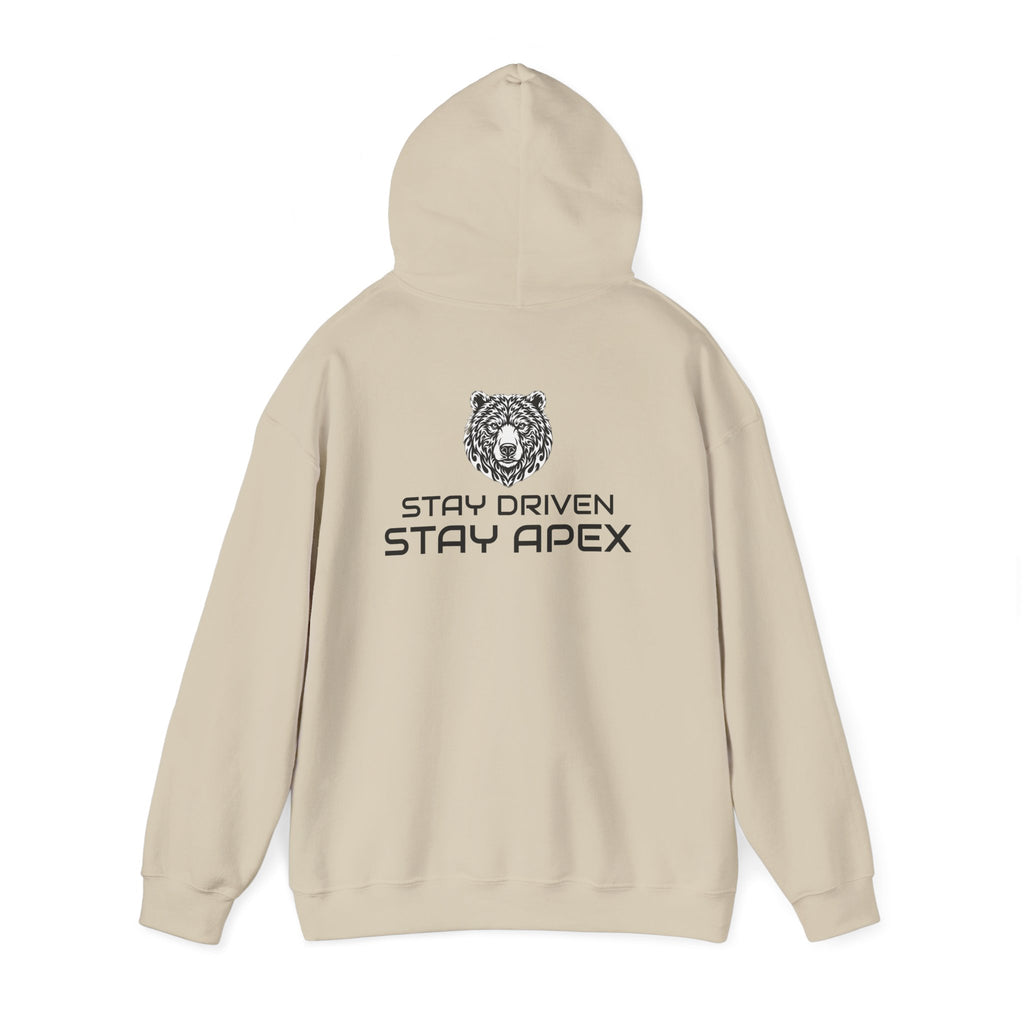 ApexKind Bear Hoodie — "Stay Driven Stay Apex" Motivational Pullover